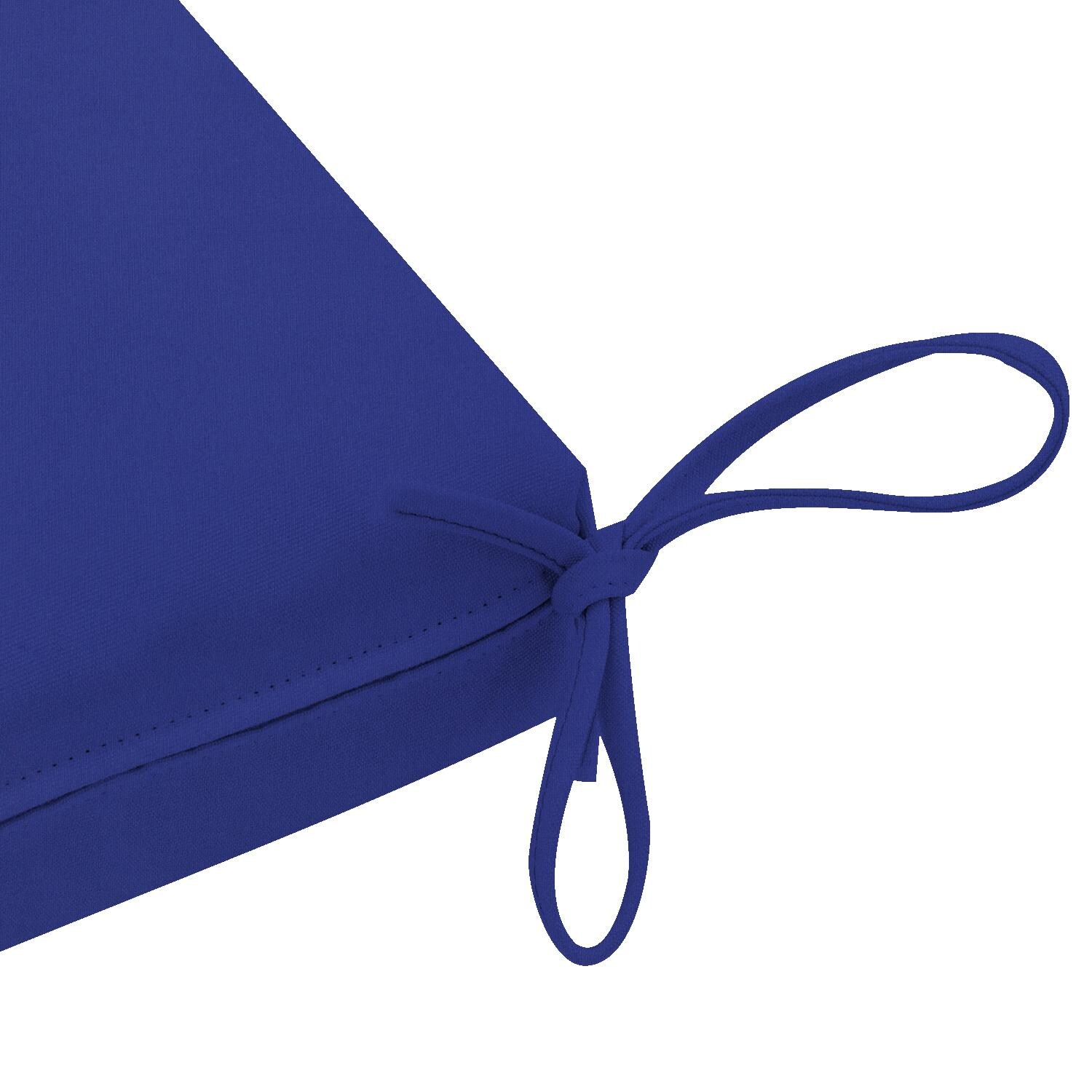 Sunbrella Canvas True Blue Medium Outdoor Replacement Bench Cushion W/ Knife Edge By UltimatePatio.com - Tie Detail thumbnail