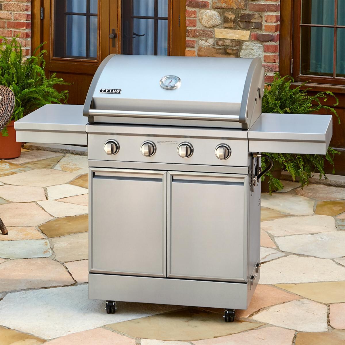 TYTUS T406SSLP Stainless Steel 4-Burner Natural Gas Gas Grill - (Ships as Propane with Conversion Fittings) - Lifestyle View thumbnail