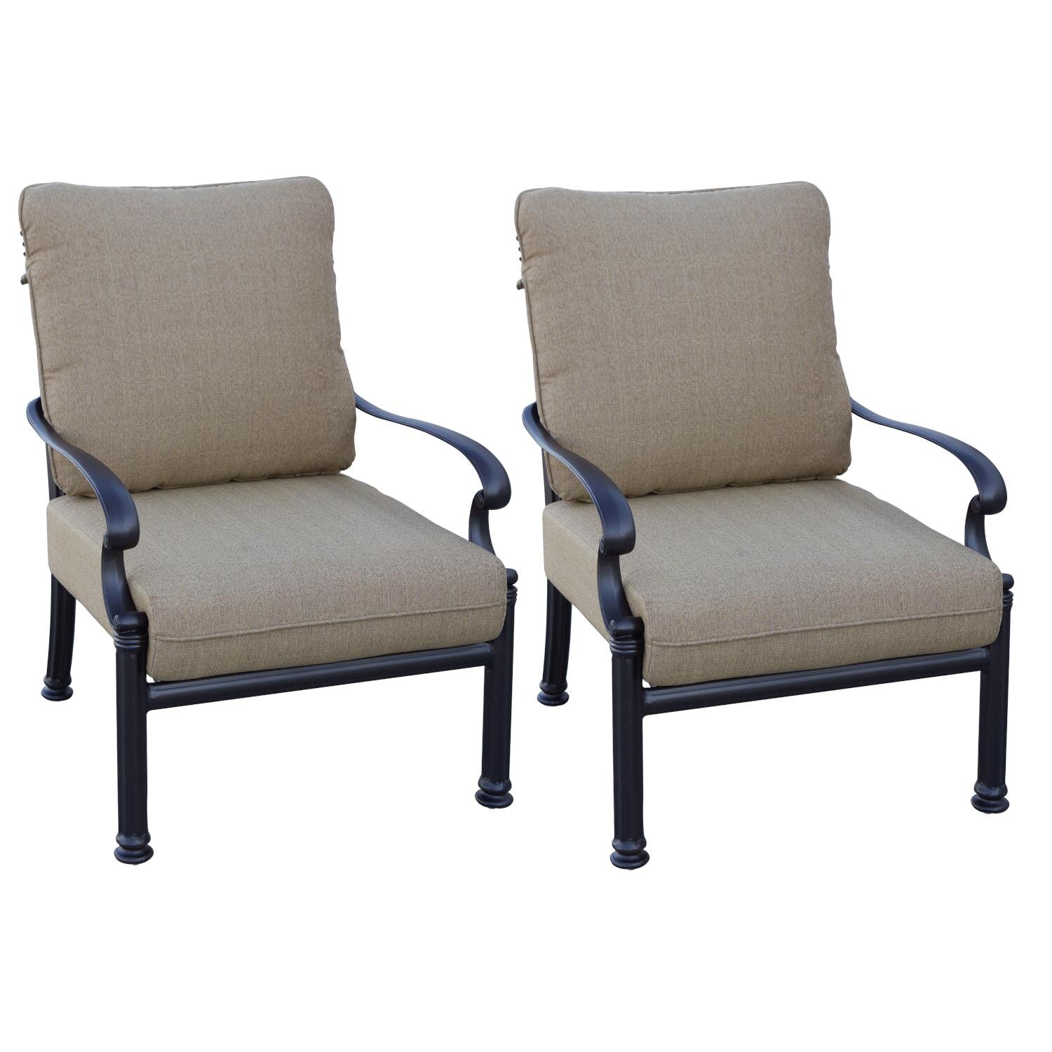 Santa Barbara Cast Aluminum 2 Pc Set Club Chair Set in Antique Bronze/Sesame by Darlee