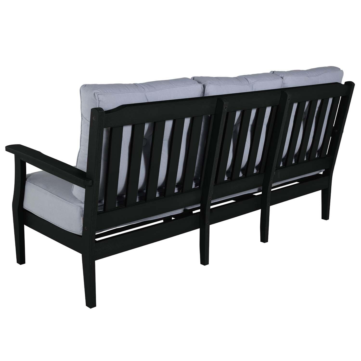 Blushing Bay 2 Pc Recycled Plastic Seating Set in Bliss Dew/Black by Lakeview Outdoor Designs - Love Seat Back View - White Background thumbnail
