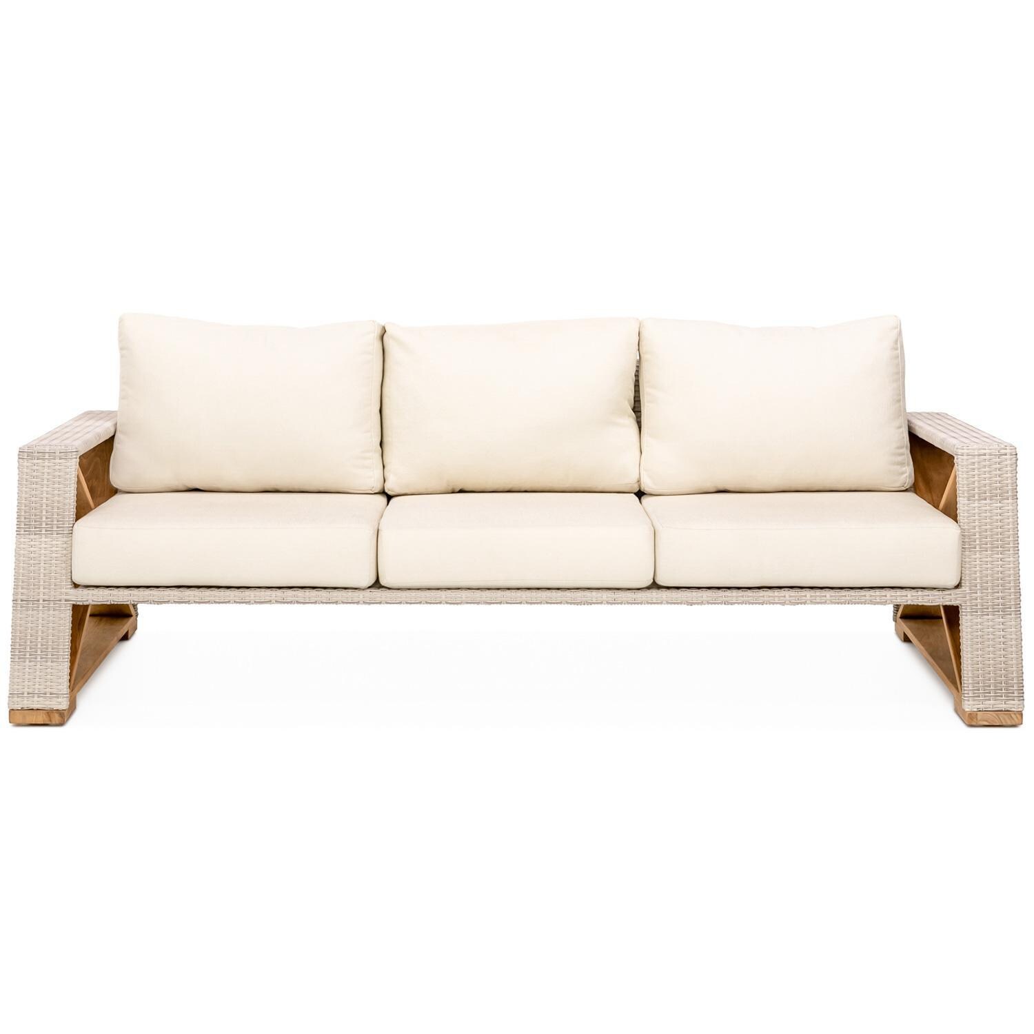 Caicos Sofa in Sand By Teak + Table
