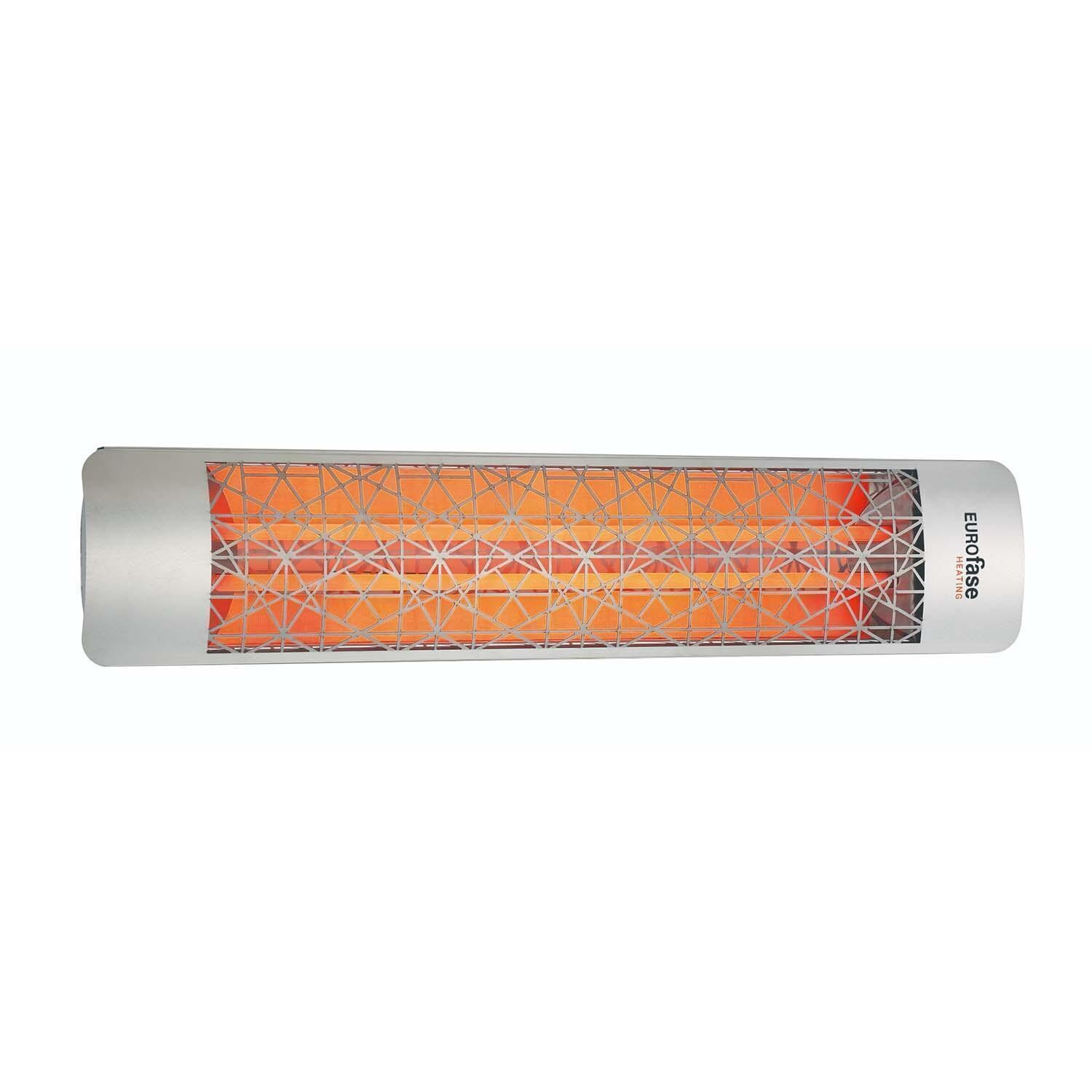 Eurofase EF40240S4 Astra Series 39-Inch 4000 Watt Dual Element 240V Electric Infrared Patio Heater - Stainless Steel - On - White Background thumbnail