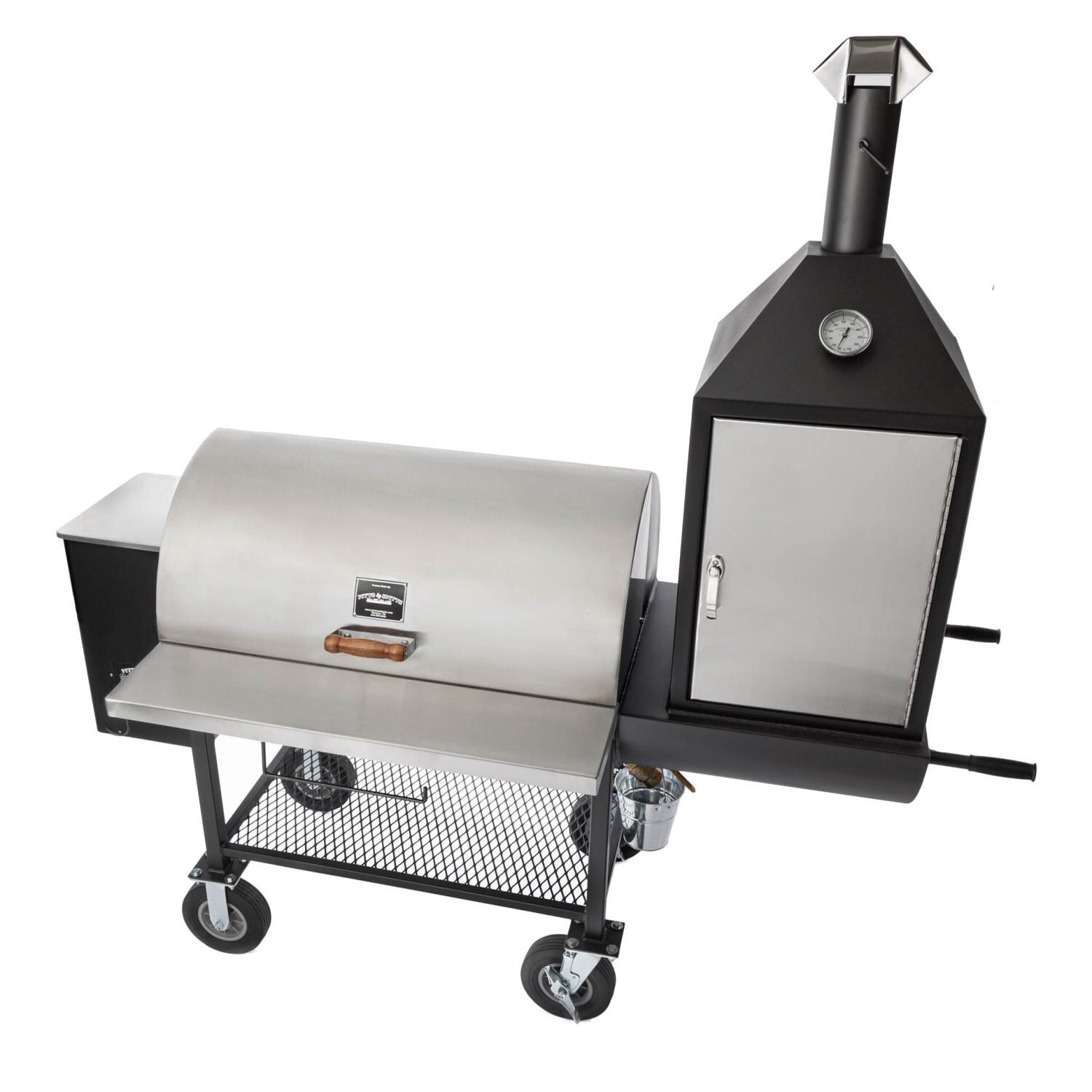 Pitts & Spitts P-MAV1250-US Maverick 1250 Pellet Grill W/ Upright Smoke Box - Top View thumbnail