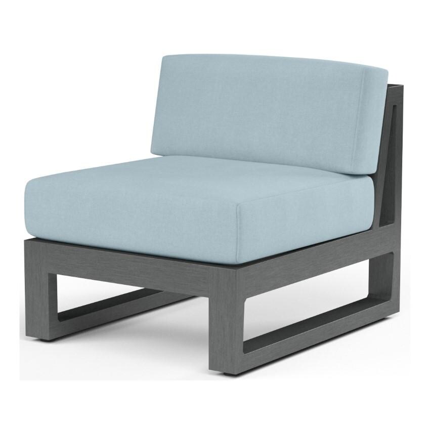 Redondo Aluminum Armless Club Chair in Slate/Canvas Skyline by Sunset West