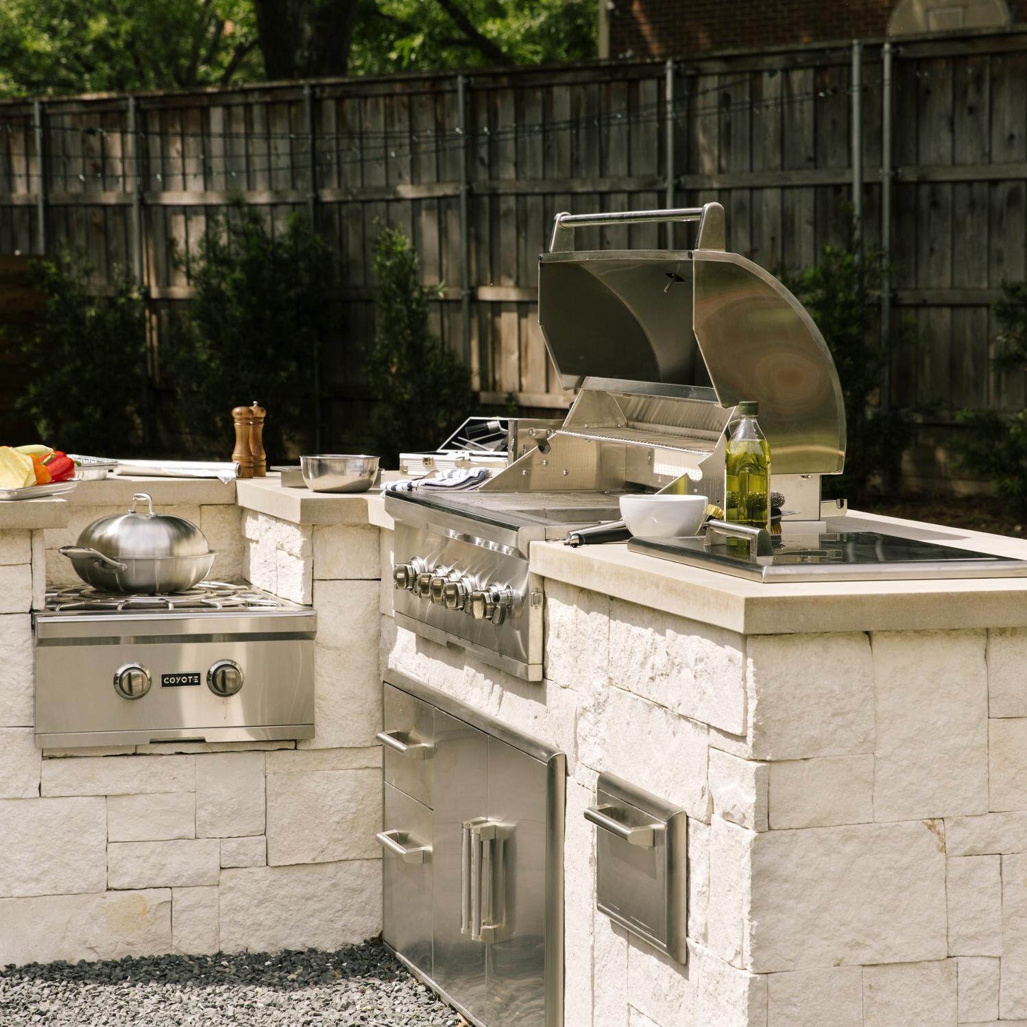 Coyote S-Series 36-Inch Built-In Gas Grill - Grilling Vegetables And Cooking On The Rotisserie thumbnail