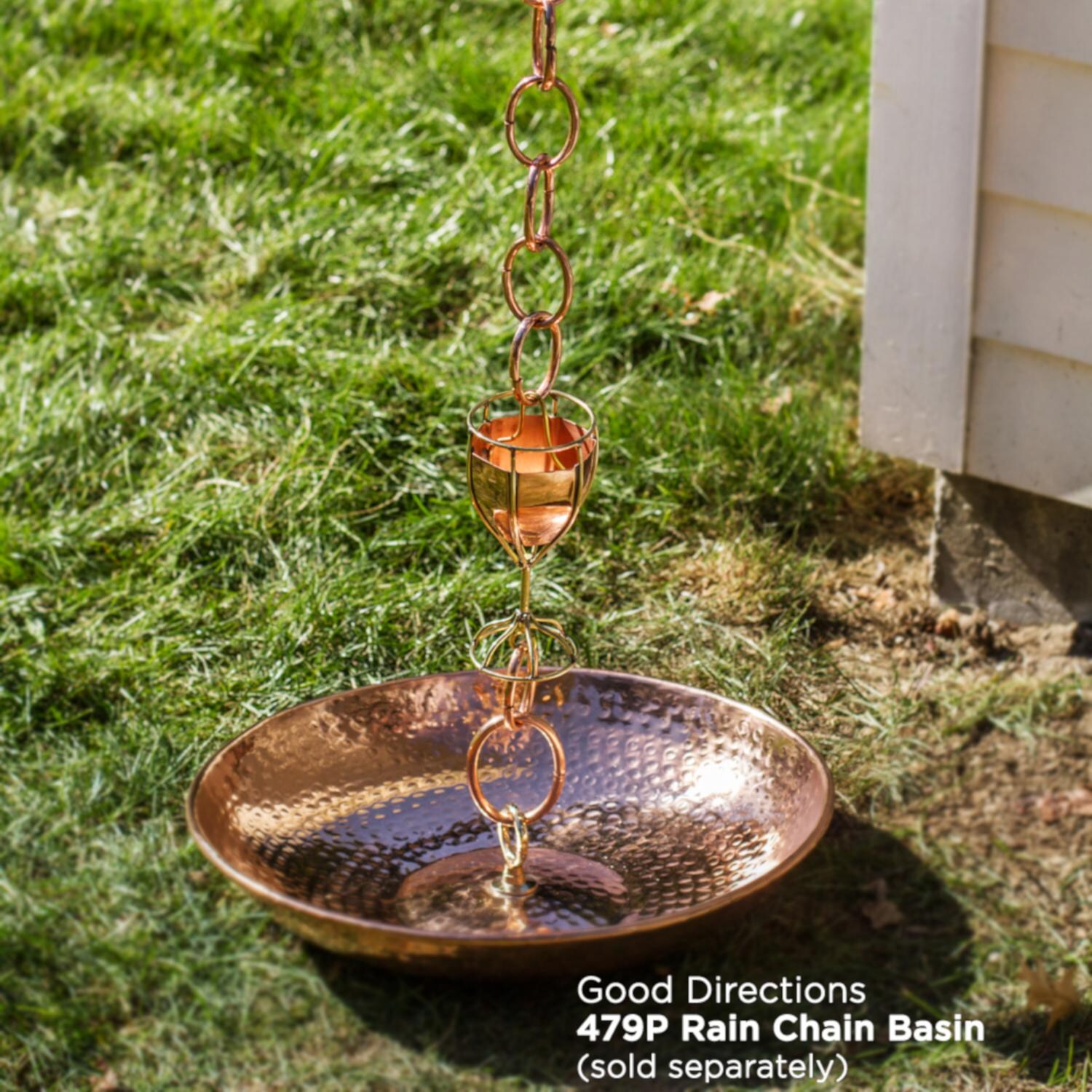 Wine & Glasses 8.5 Ft. Rain Chain By Good Directions - Polished Copper thumbnail