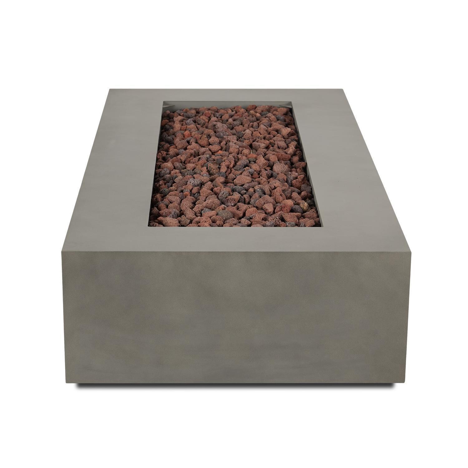 Lakeview Outdoor Designs SC-C9814LP-MGRY Elysian 70-Inch Rectangle Propane Gas Fire Table - Front View thumbnail