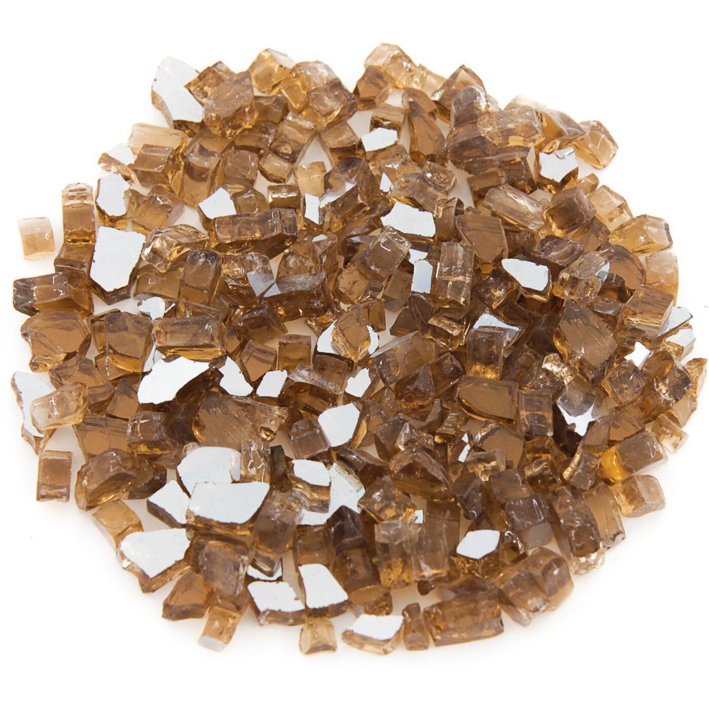 BBQGuys Signature Series 1/4-Inch Roman Bronze Reflective Fire Glass - 10 Pounds - Top View thumbnail