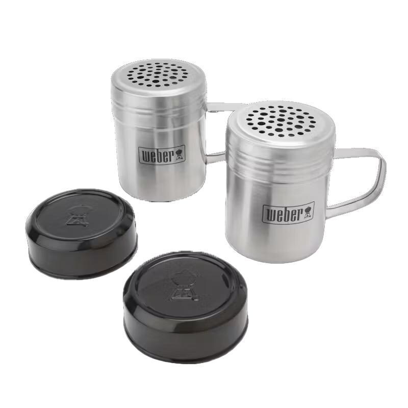Weber Grills 3400061 Weber Smashed Burger Set - Seasoning Shakers - Set of 2 - Lids Off - White Background thumbnail