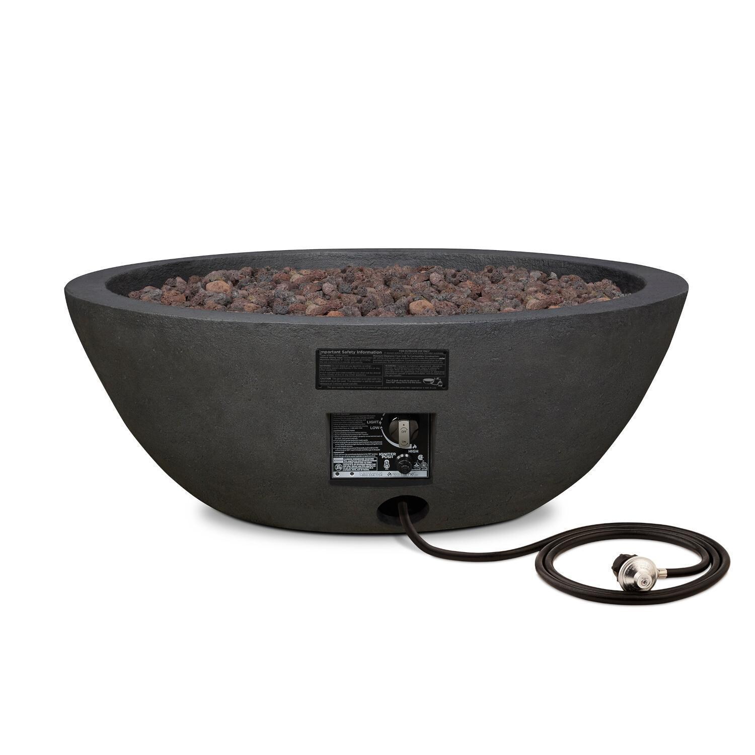 Lakeview Outdoor Designs SC-C539NG-SHL Creekwood 36-Inch Round Natural Gas Fire Bowl - Control - White Background thumbnail