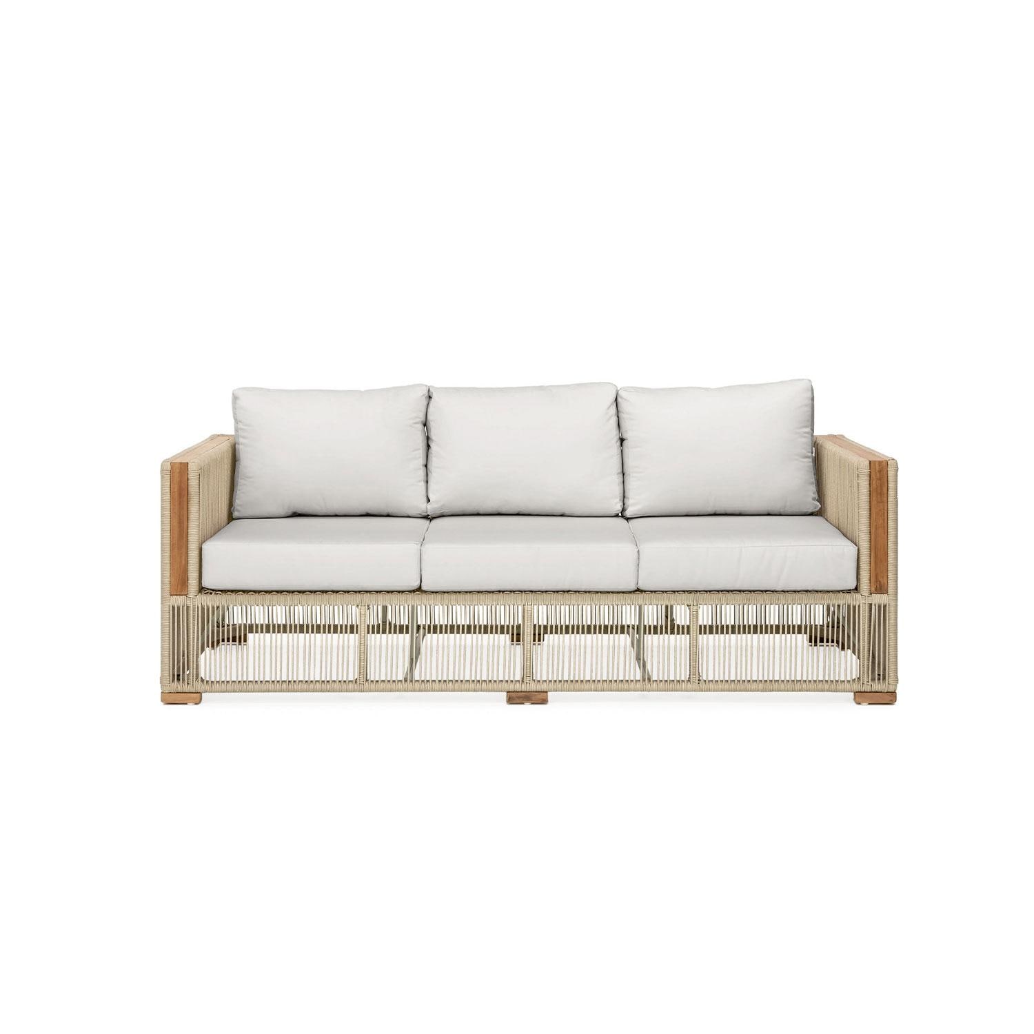 Pelican View 3 Person Woven Rope Sofa in Sand/Silver by Lakeview Outdoor Designs