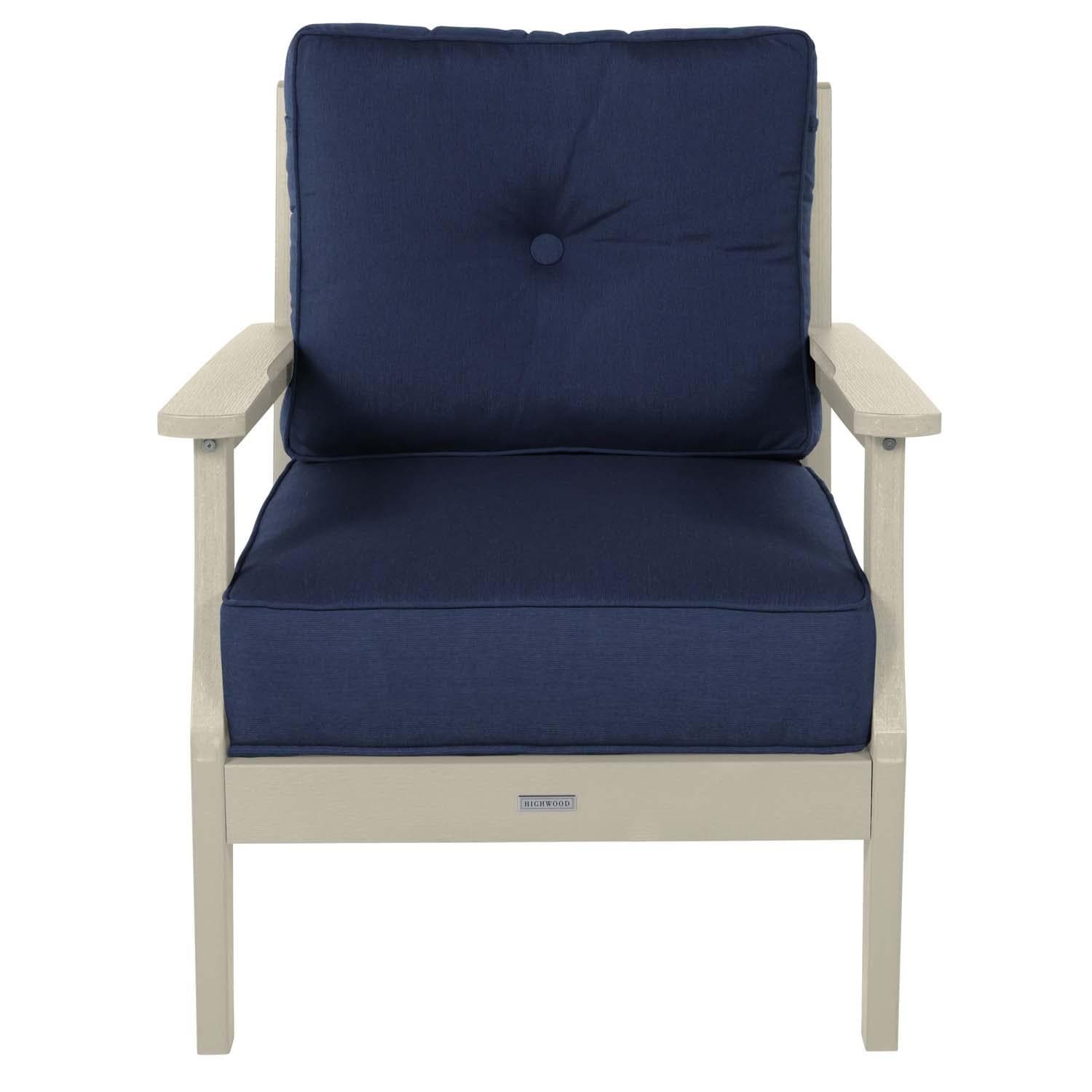 Blushing Bay Recycled Plastic Club Chair in Spectrum Indigo/Whitewash by Lakeview Outdoor Designs - White Background thumbnail