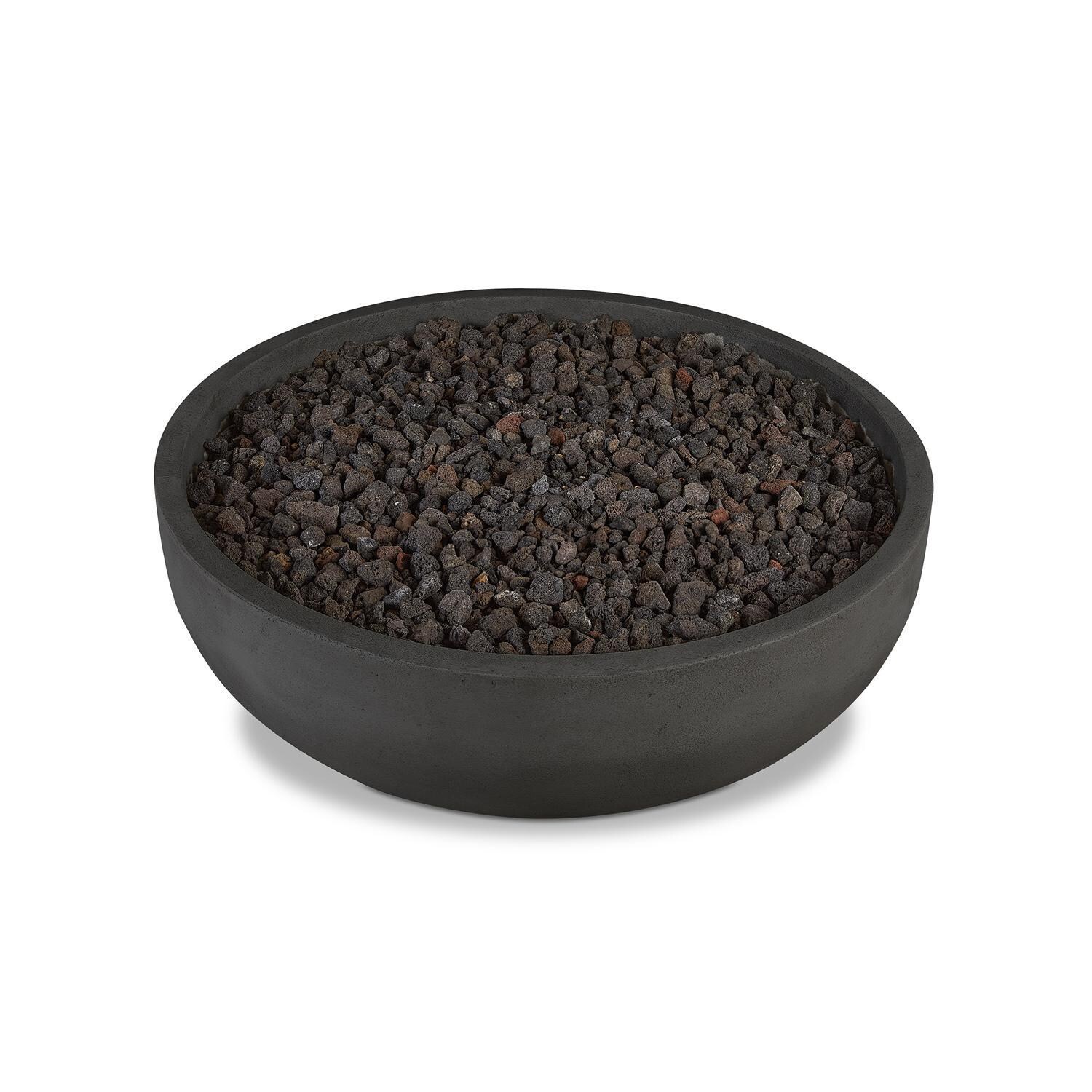 Grand Lake 522LP-CBN 38 Inch Round Concrete Propane Fire Bowl in Gray by BBQGuys Signature - Top View - White Background thumbnail