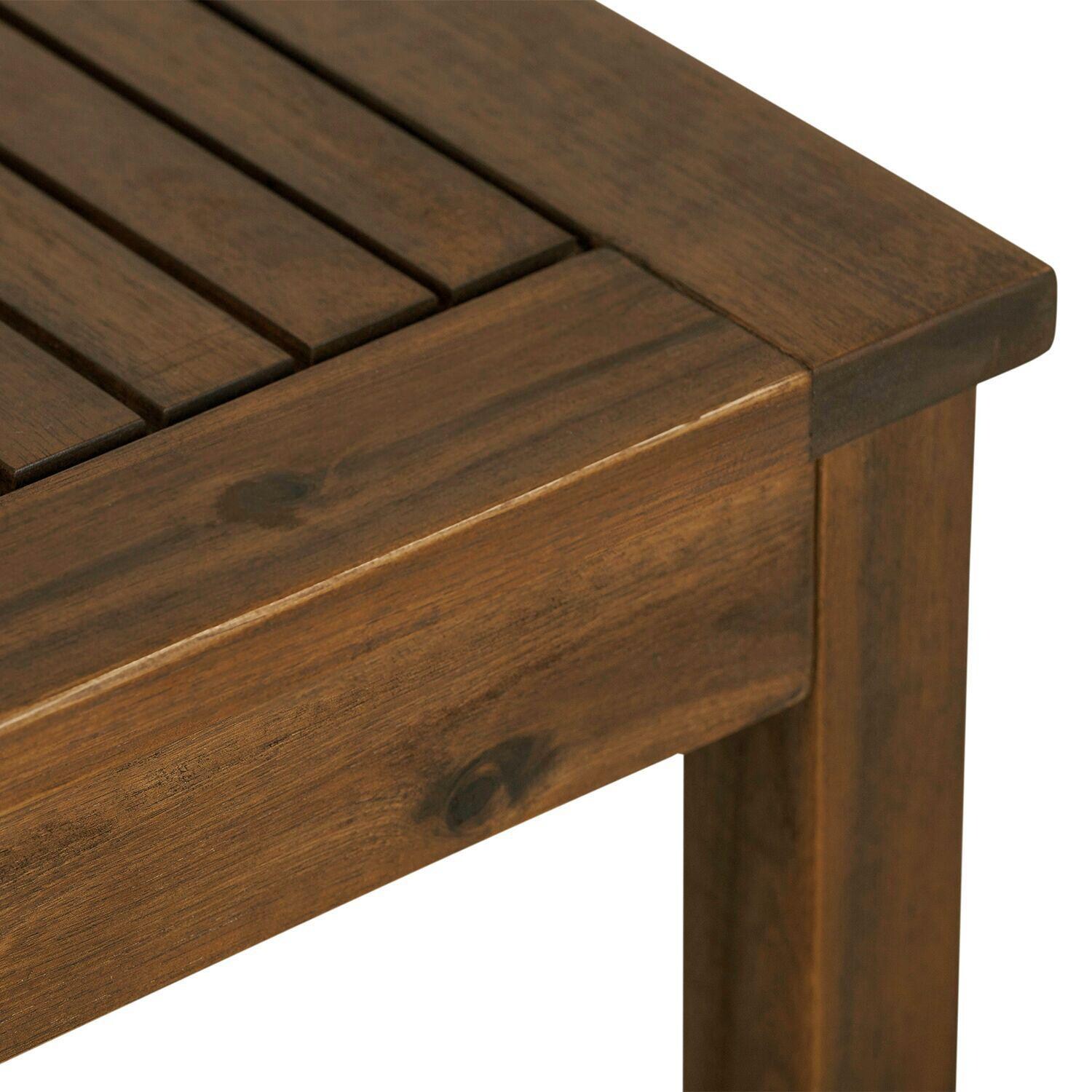 Ultimate Patio Horizon Way 20 Inch Square Dark Brown Acacia Patio End Table - Corner Detail thumbnail