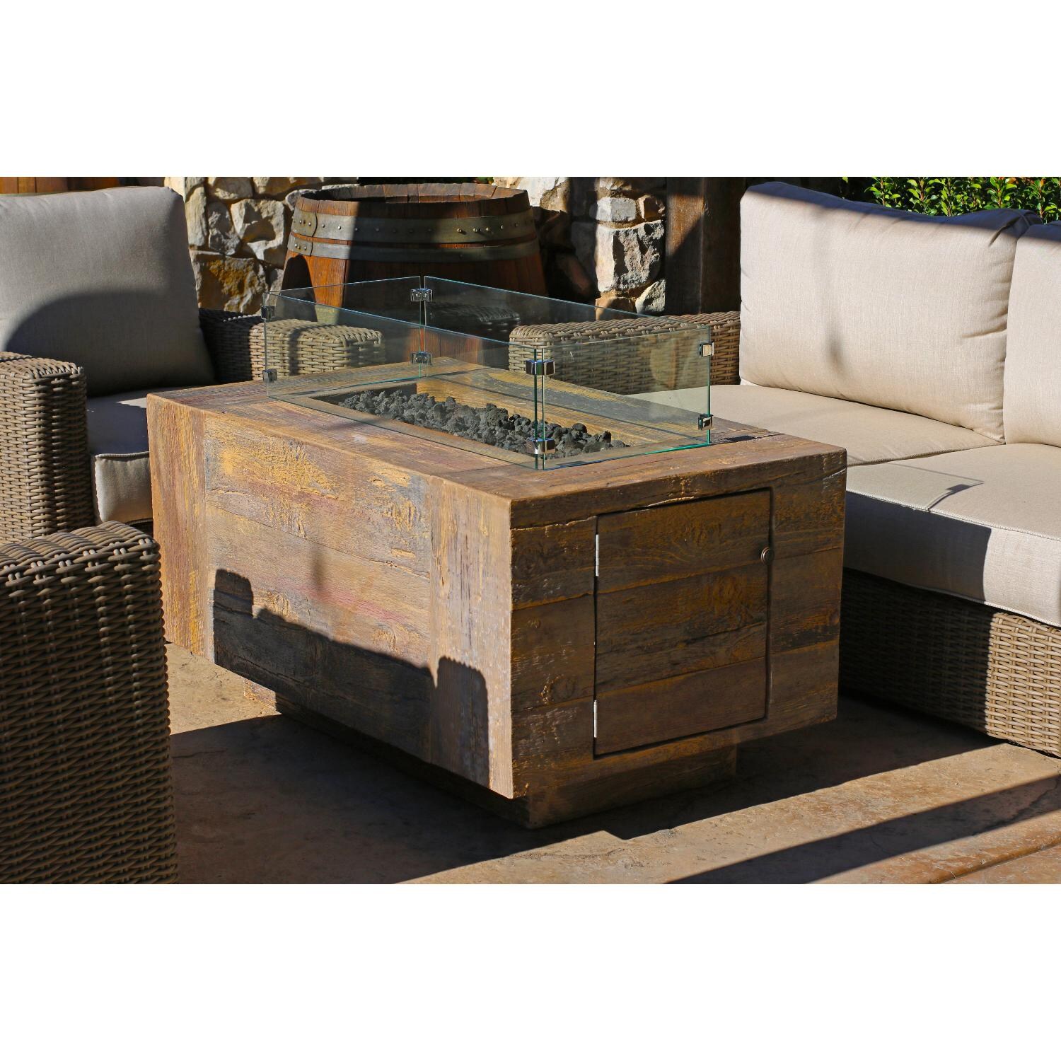Alora 48-Inch Modern 50K BTU Outdoor Rectangular Propane Gas Fire Pit With Lava Rocks (SAK82521)