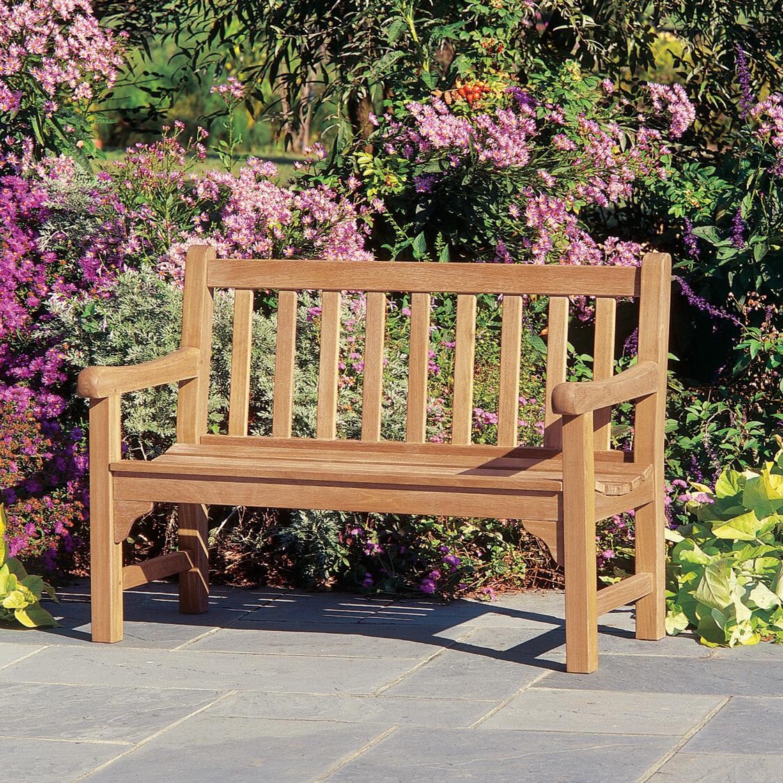 Essex 48 Inch Natural Shorea Patio Bench By Oxford Garden