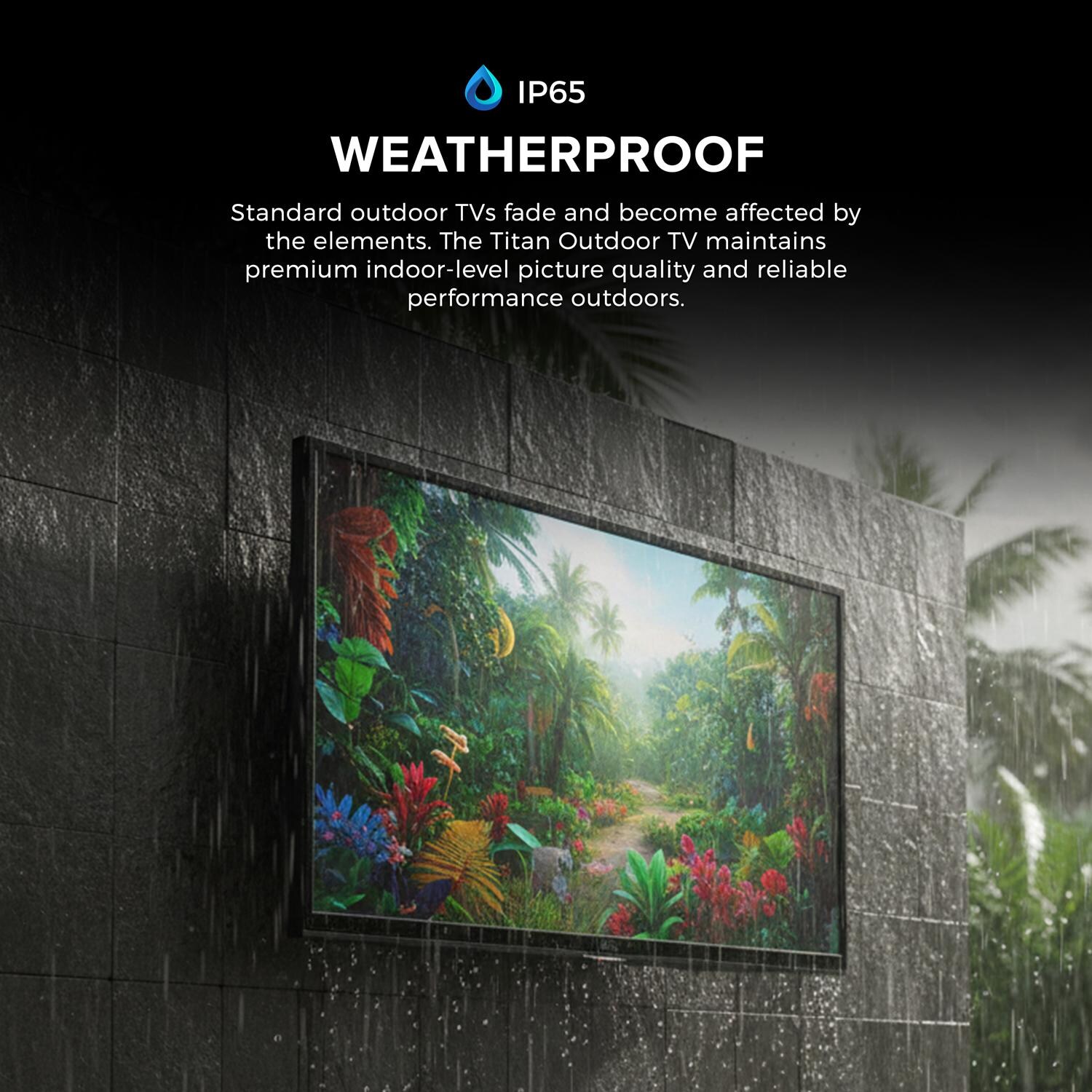 Titan L300-QNED-075 L300 Series 75-in Full Sun w/ Premium TV Cover & Roku Stick 4K QNED Smart Outdoor TV - Weatherproof - Detail thumbnail