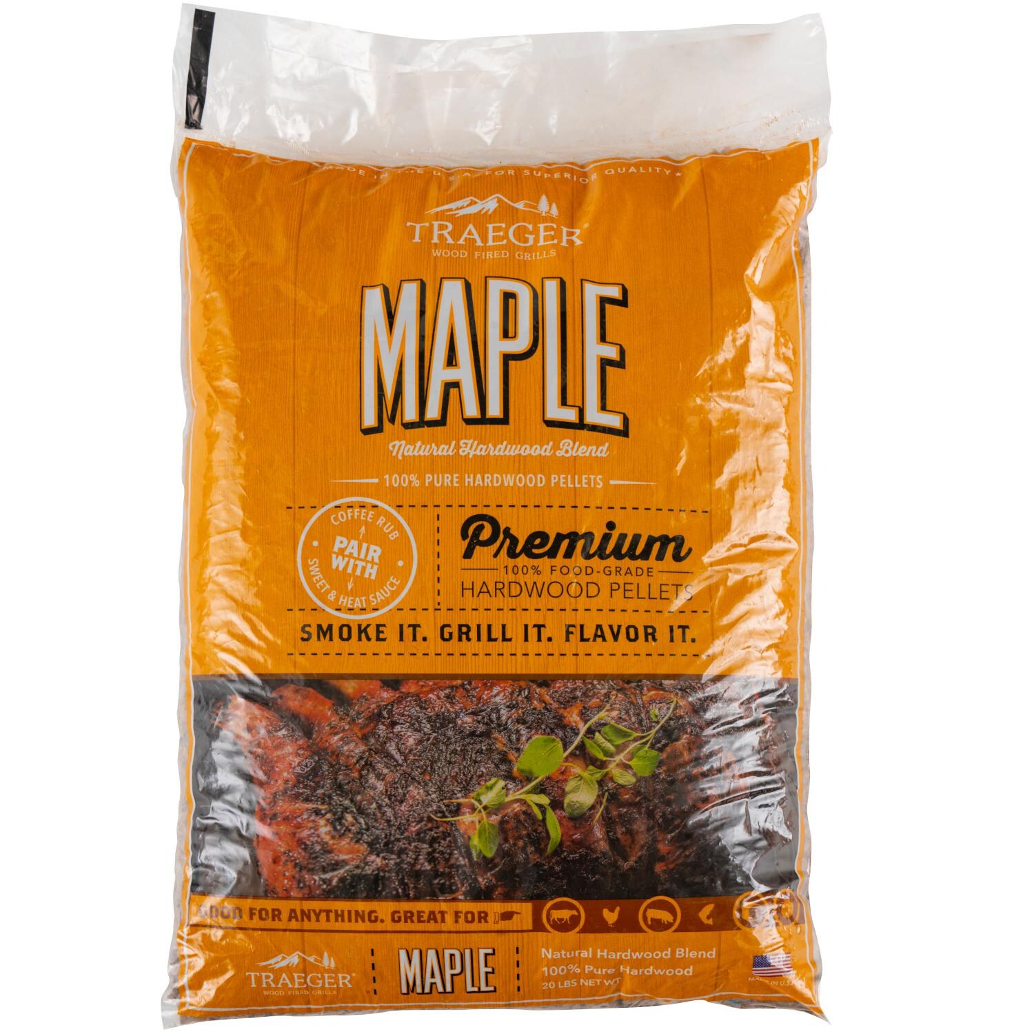 Traeger 20 Lb. Natural Hardwood Pellets - Maple