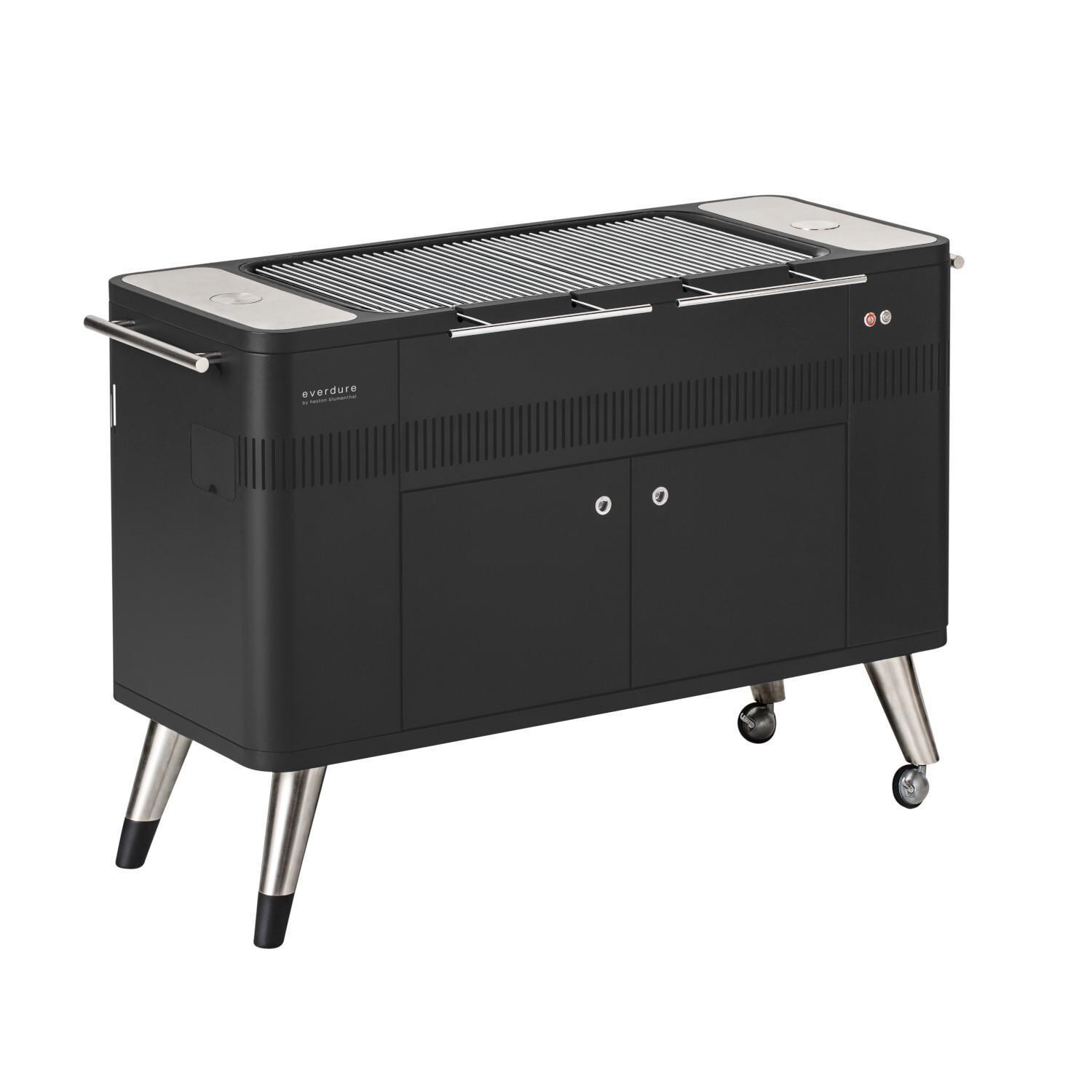 Everdure HUB I 54-Inch Charcoal Grill W/ Rotisserie & Electronic Ignition - Matte Black - HBCE2BBUS