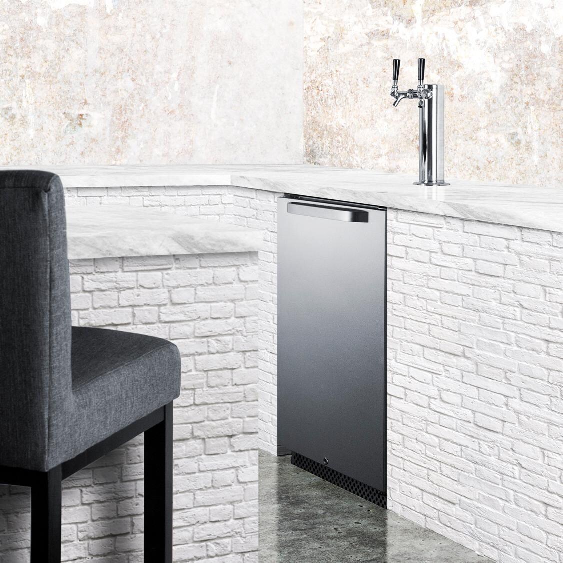 Summit SBC696OSWKDTWIN Commercial Outdoor Rated Double Tap Wine Dispenser / Kegerator - Lifestyle thumbnail