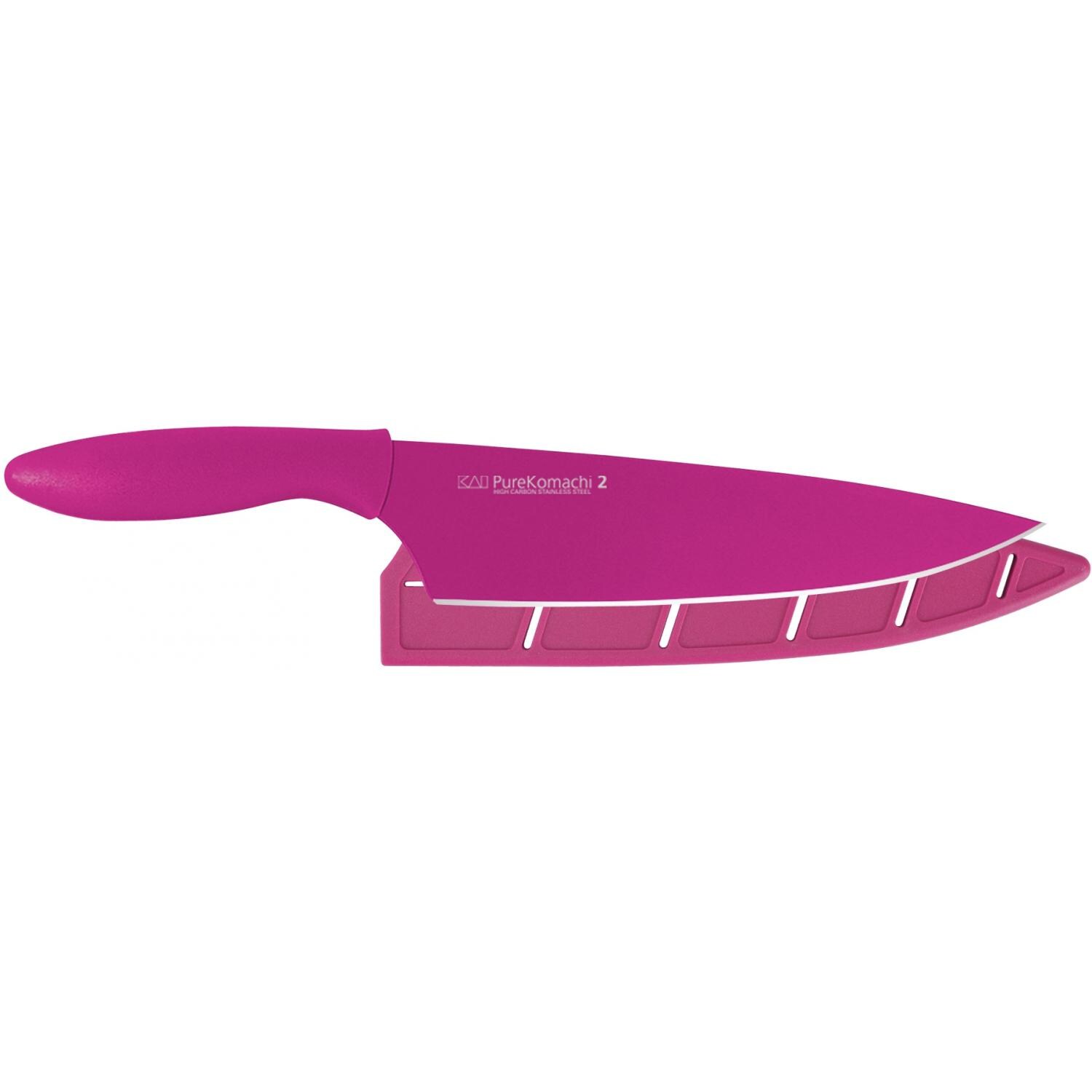 Kai Pure Komachi 2 8-Inch Fuchsia Chefs Knife With Sheath thumbnail