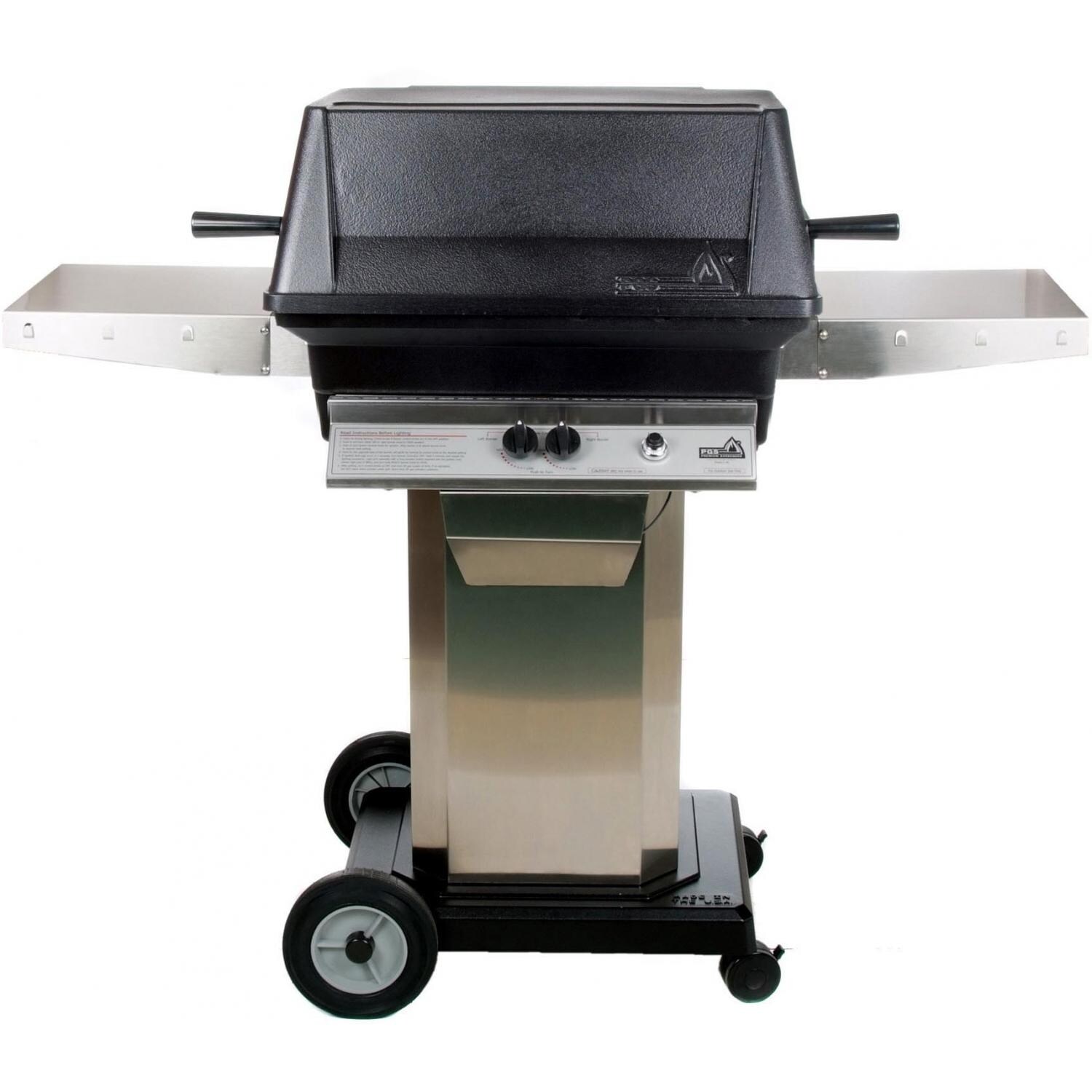PGS A40 Cast Aluminum Propane Gas Grill On Stainless Steel Portable Pedestal Base