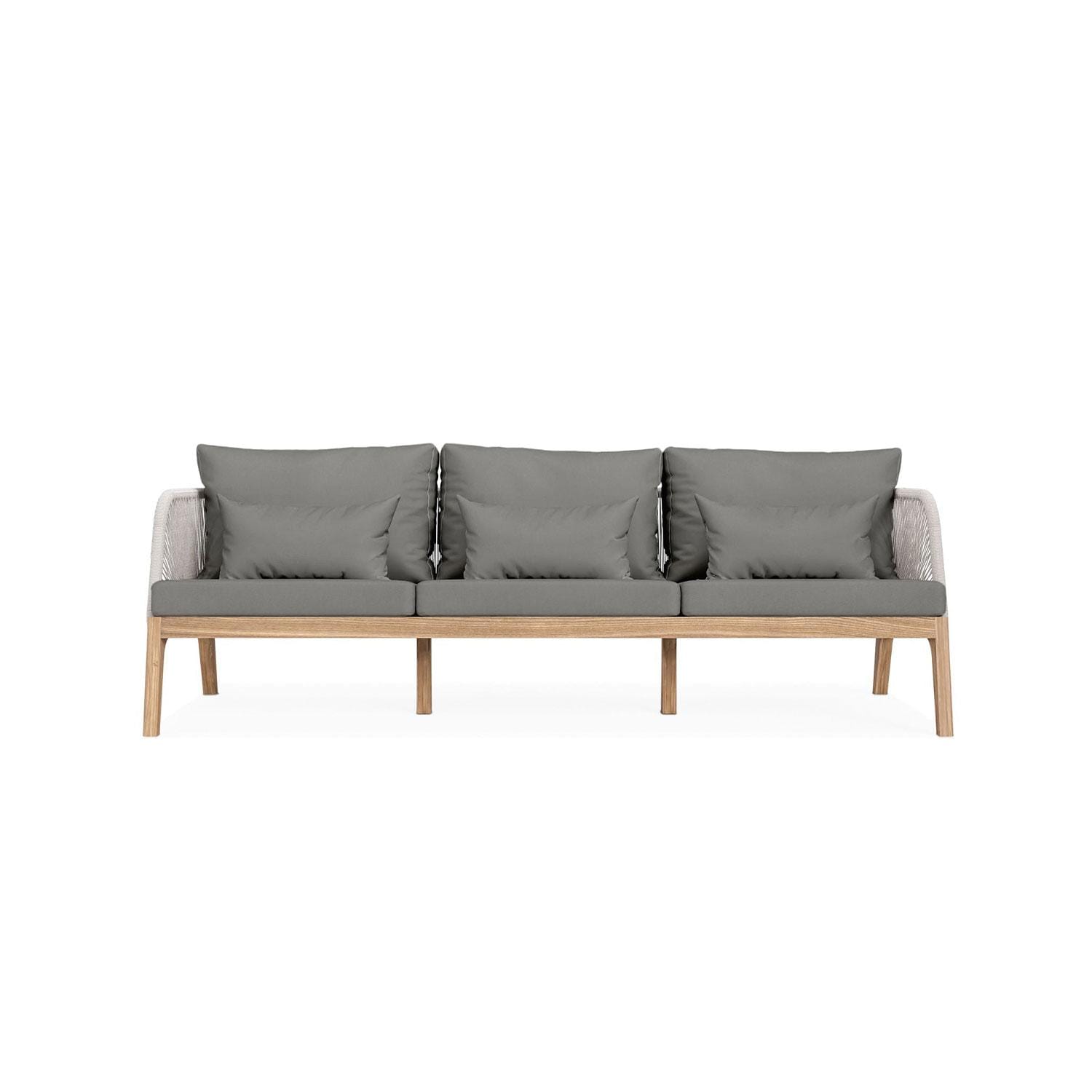 Willowlake 3 Person Teak Sofa in Charcoal by Lakeview Outdoor Designs - White Background thumbnail