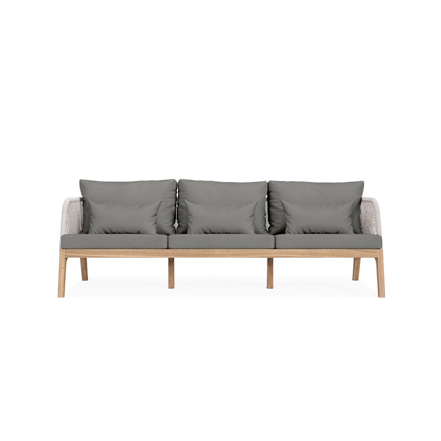 Willowlake 3 Person Teak Sofa in Charcoal by Lakeview Outdoor Designs
