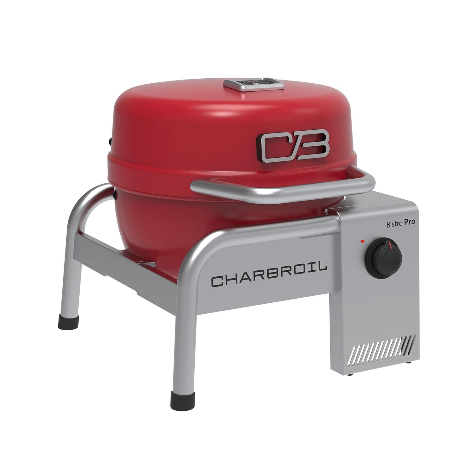 Charbroil 25302150 Bistro Pro 180 Electric Grill - Tabletop Red - Angled Right - Lid Down - Detail thumbnail
