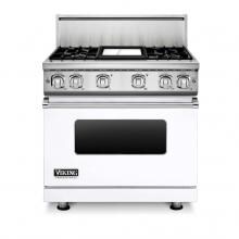 Viking Professional 7 Series 36-Inch 4-Burner Natural Gas Range With Griddle - White - VGR73624GWH image