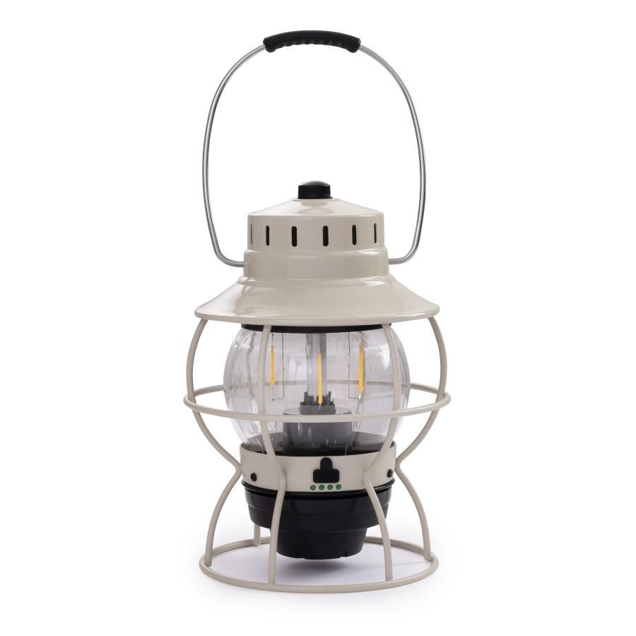 Barebones Living LIV-180 Railroad Lantern - Vintage White - Flame Off Rear thumbnail
