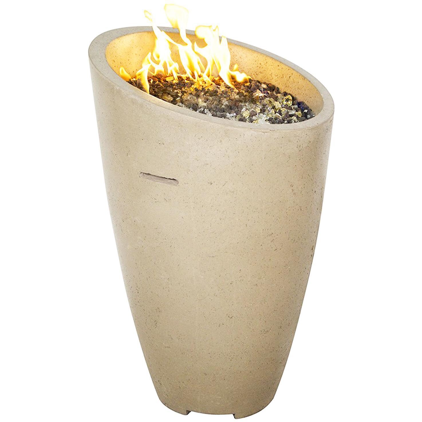 American Fyre Designs Eclipse 23-Inch Natural Gas Fire Urn - Cafe Blanco - Fire Glass Sold Separately thumbnail