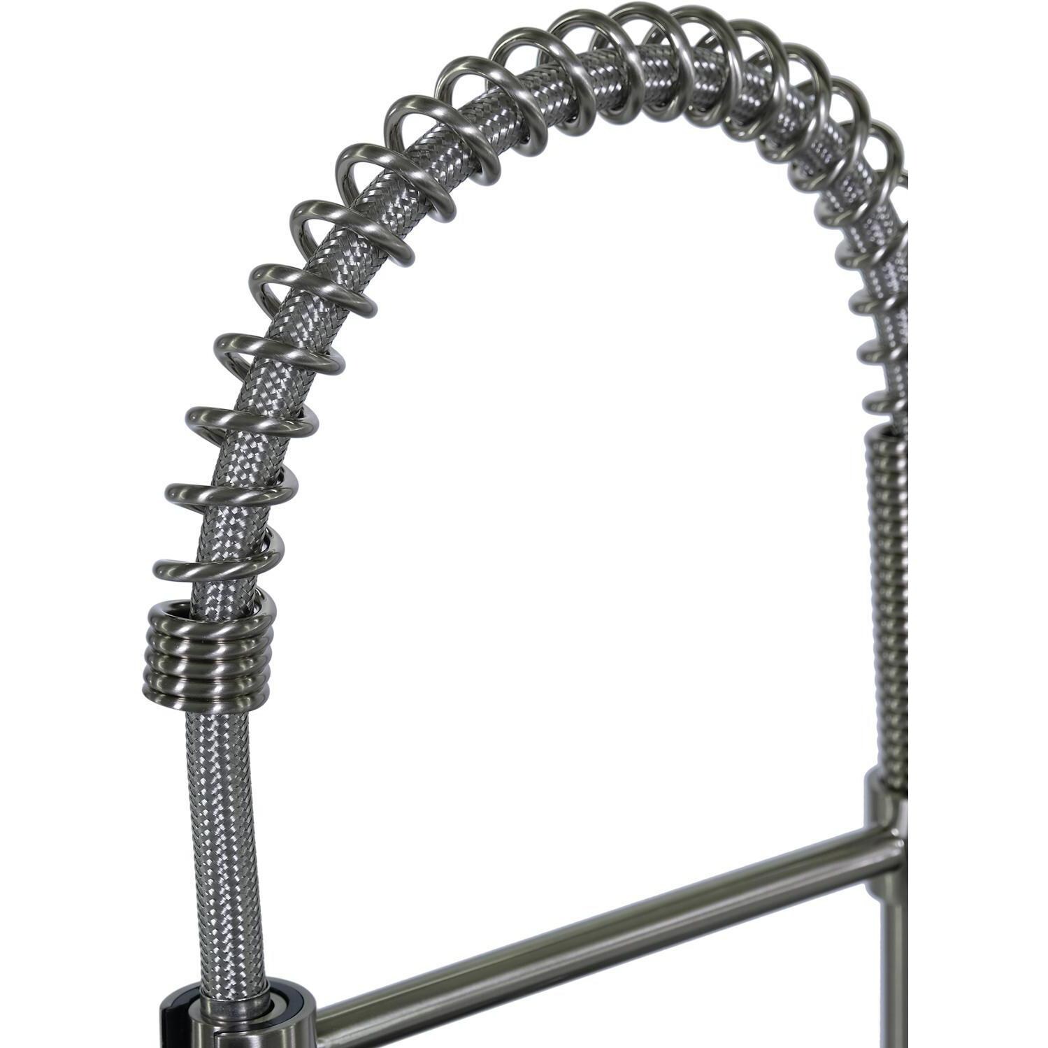 BBQGuys Signature - BBQ-RD2522-9 + BBQ-N88502B5-BN - 25 X 22 Drop-In Sink W/ Pull-Down Faucet Soap Dispenser & Strainer - Coil Spring thumbnail