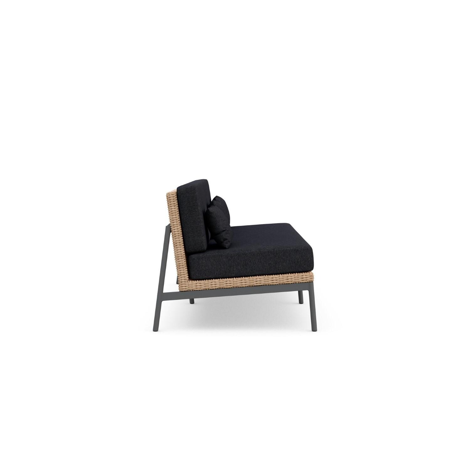 Azzurro Living TER-W03S3-CU Terra Wicker Sofa in Natural/Midnight - Side - White Background thumbnail