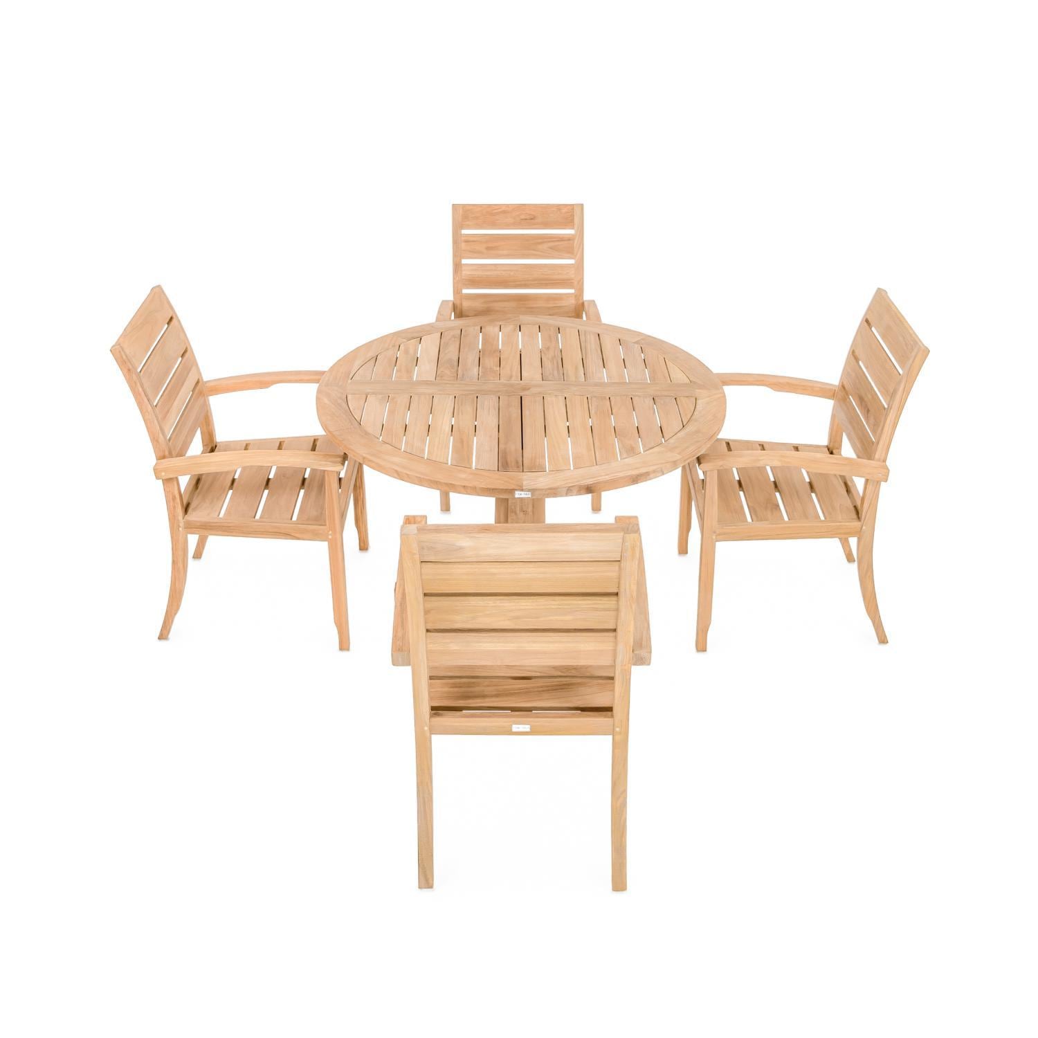 Friday 5 Piece Teak Patio Dining Set W/ 48 Inch Round Table By Teak + Table BBQGuys