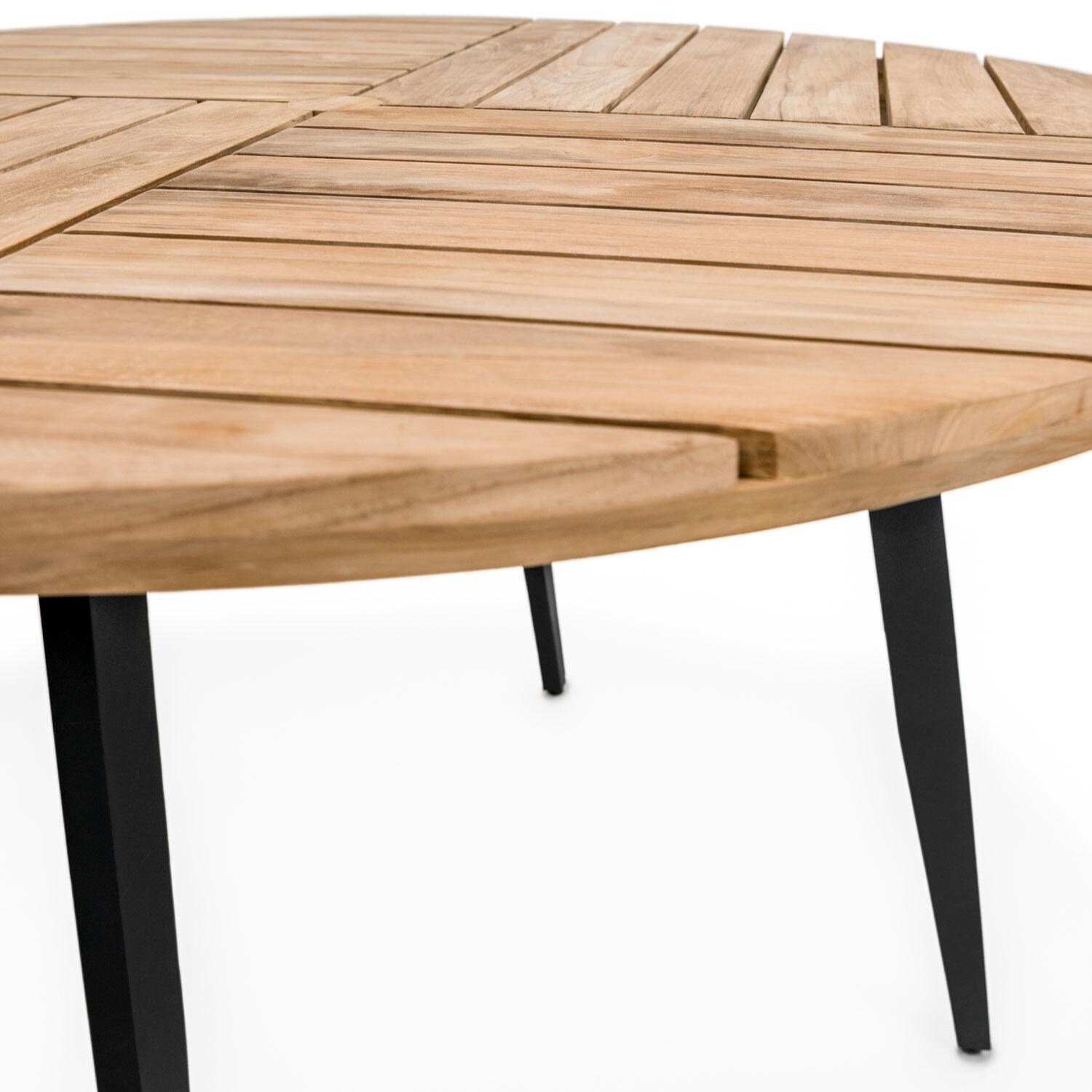 Teak + Table St Barts 48 Inch Aluminum Round Dining Table - Table Legs - Detail thumbnail