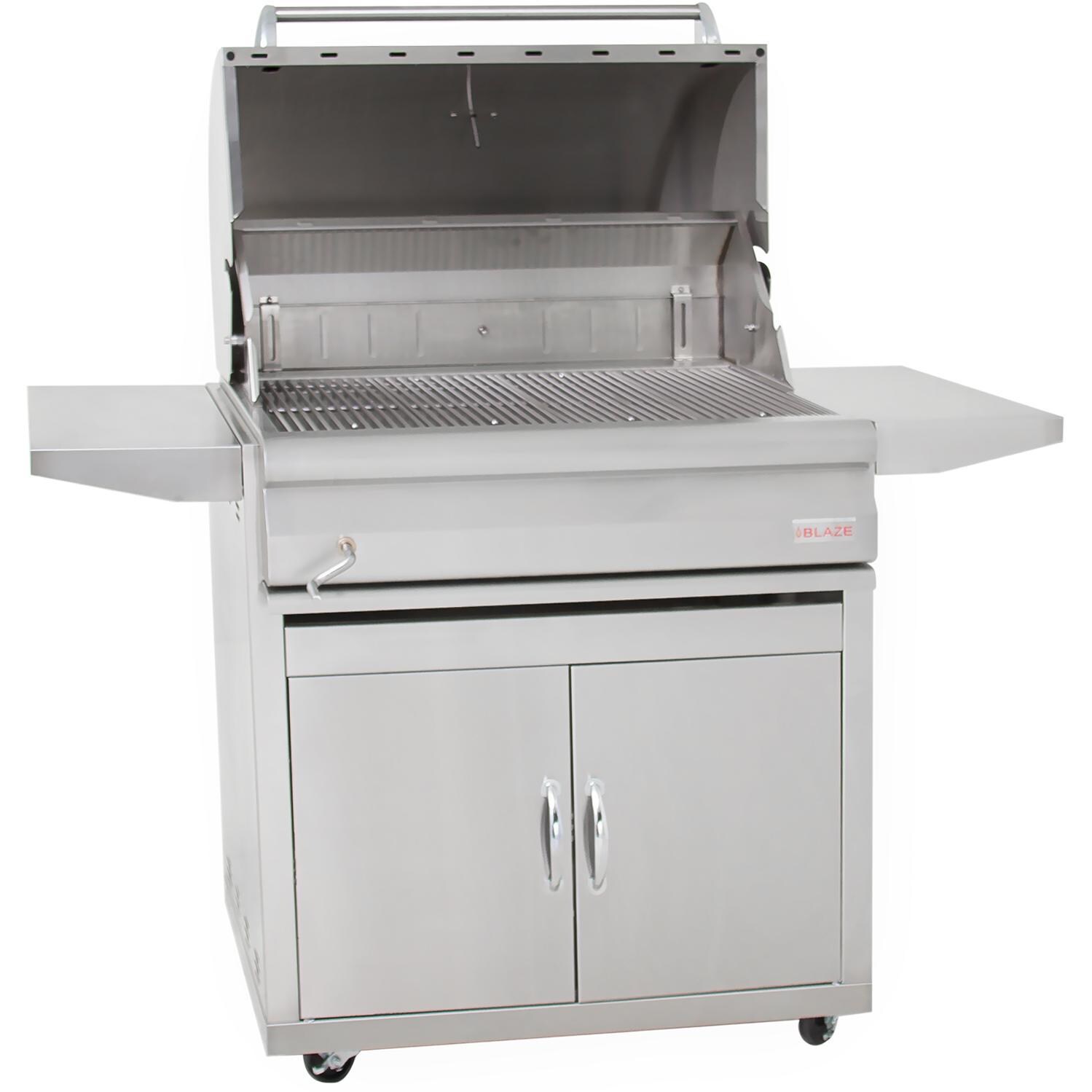Blaze 32-Inch Stainless Steel Charcoal Grill - Hood Open thumbnail