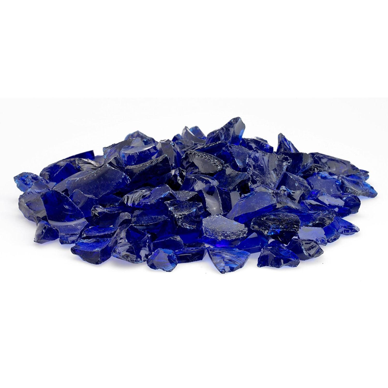 Warming Trends 3/4-in Dark Blue Recycled Fire Glass-10 Lbs - White Background thumbnail