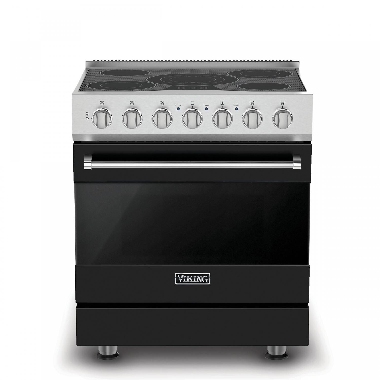 Viking 3 Series 30-Inch 5-Burner Self-Cleaning Freestanding Electric Range - Black - RVER33015BBK thumbnail