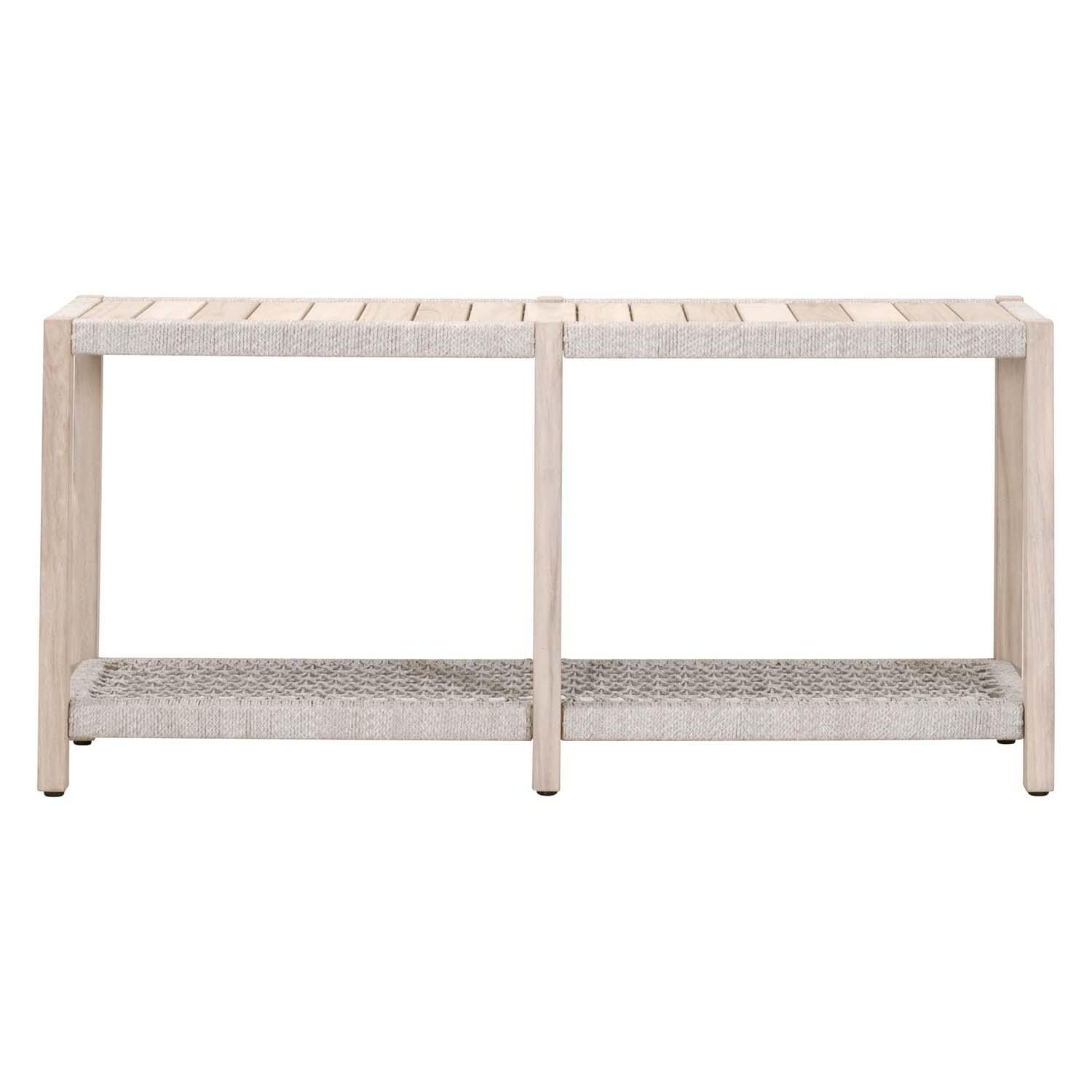 Lakeview Heritage Way Taupe & White Woven Rope Console Table thumbnail