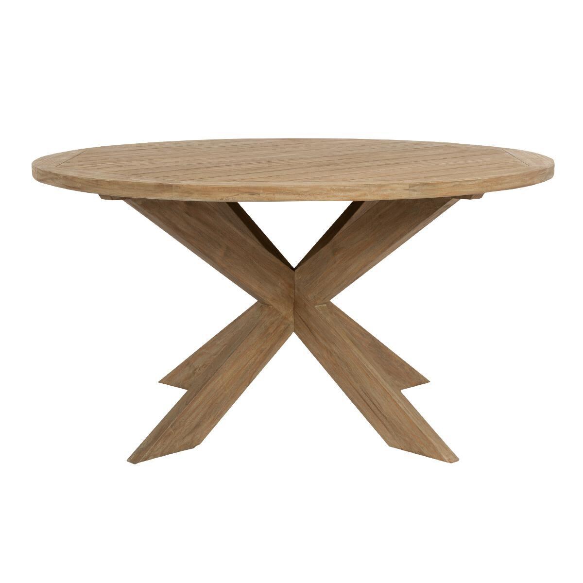 Coastal Teak 56-Inch Round Teak Patio Dining Table By Sunset West - White Background thumbnail