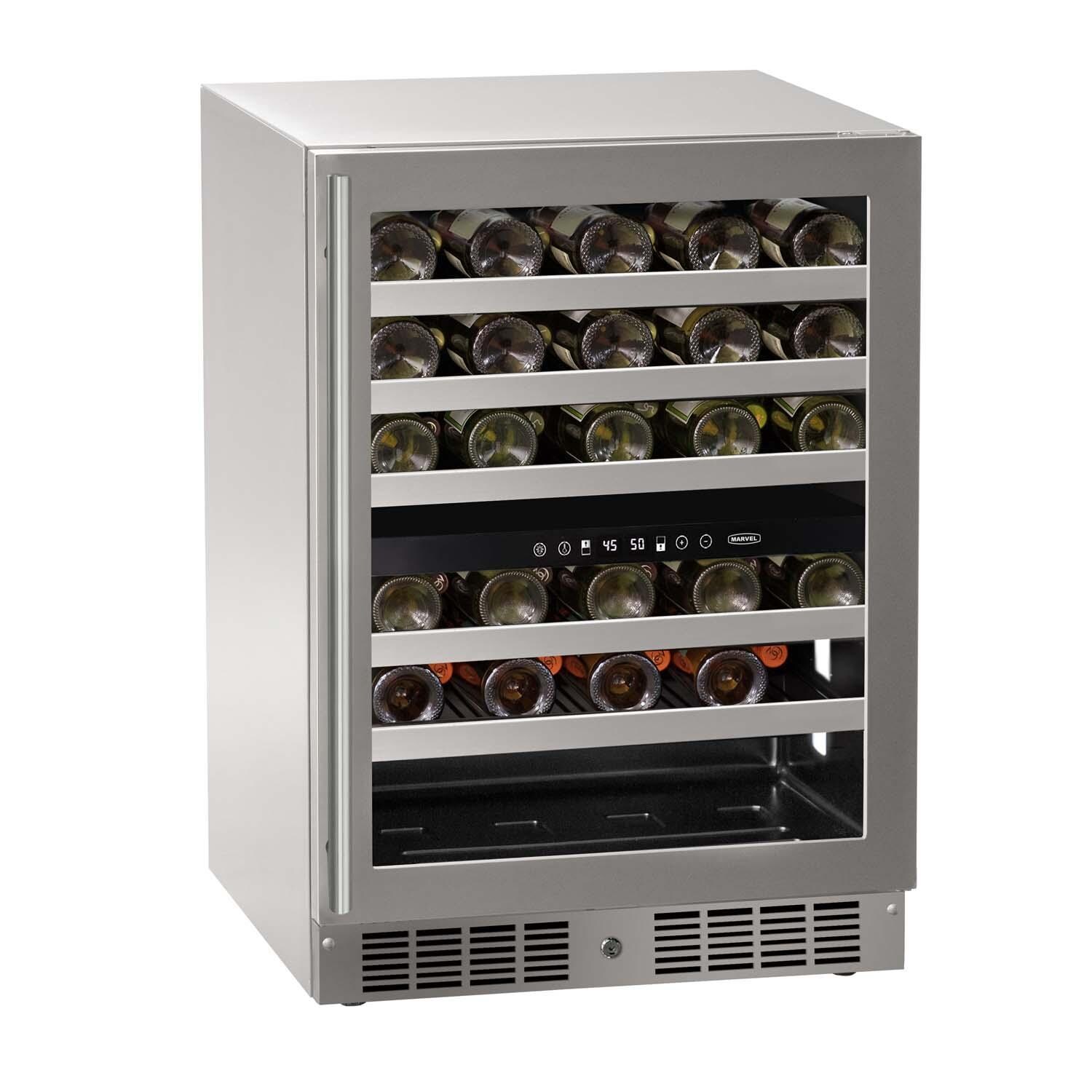 Marvel MRWD224-SG31A 24-in 5.1 Cu. Ft. Dual-Zone Wine Refrigerator - White Background thumbnail