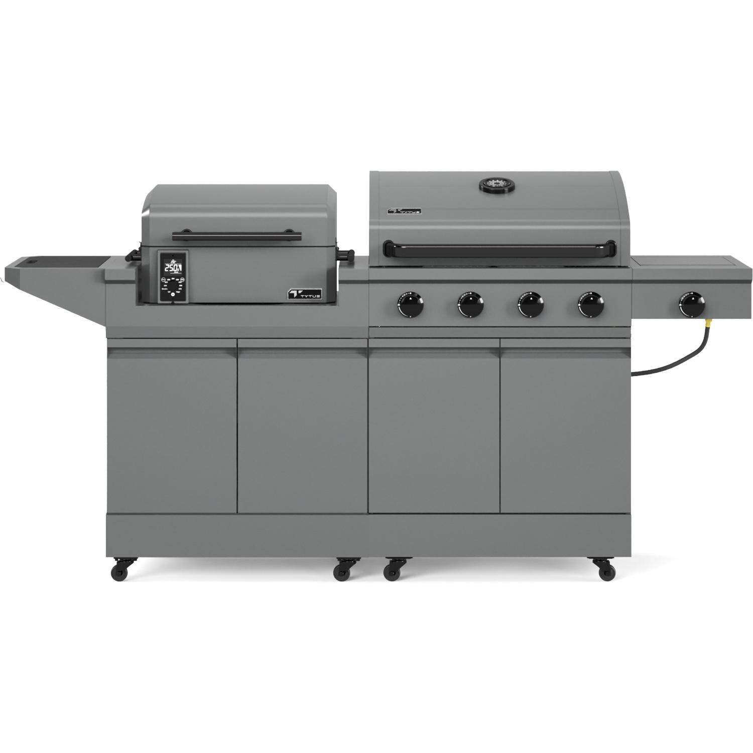 TYTUS Modular Duo w/ 4-Burner Propane Grill & Pellet Smoker