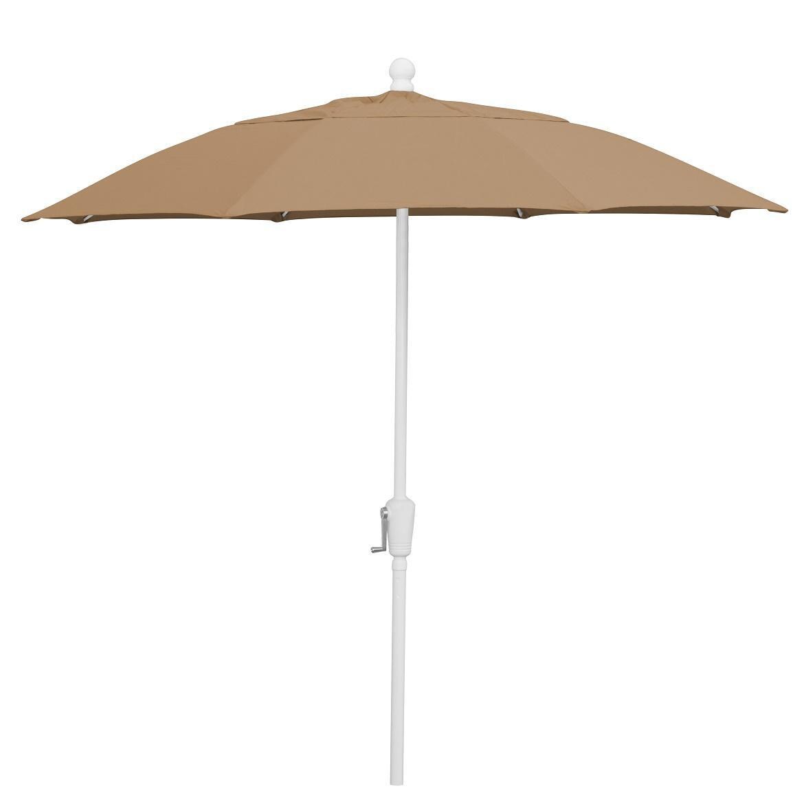 FiberBuilt 9 Ft Aluminum Market Patio Umbrella With Crank Lift - Beige thumbnail