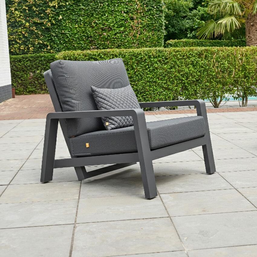 Boston Select 4 Pc Aluminum Reclining Lounge Set By KETTLER - Reclining Club Chair - Lifestyle thumbnail