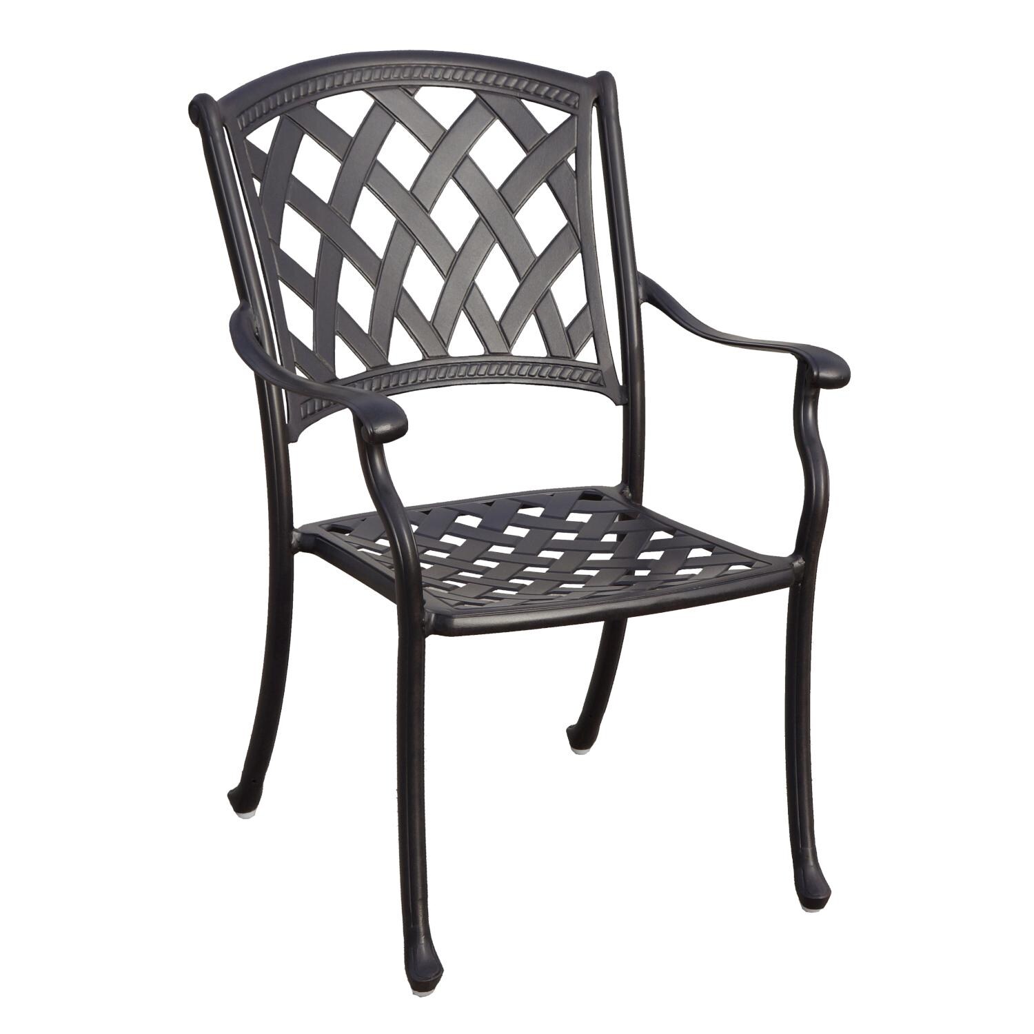 Darlee 201630-9PC-30W Ocean View 9 Piece Cast Aluminum Patio Dining Set W/ 64 Inch Square Table & Sesame Cushions - Dining Arm Chair Frame