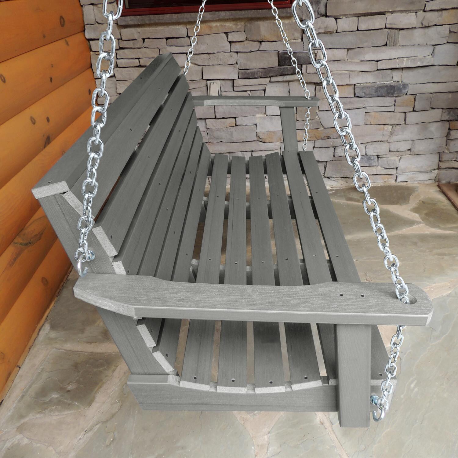Lakeview Elm Pointe 5-Foot Porch Swing - Coastal Teak - Side View thumbnail