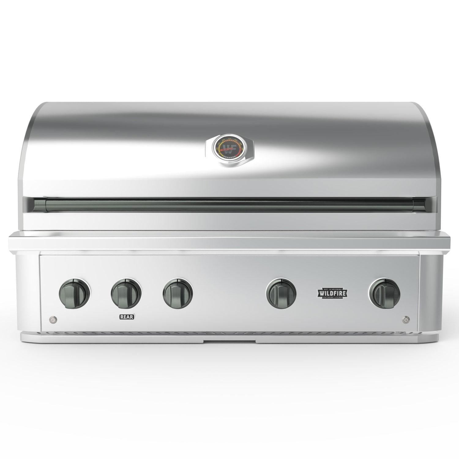 Wildfire Outdoor Living Wildfire Ranch Pro 42-in 4 Burner 304 SS Natural Gas Grill w/ Chrome Black Handle & Knobs - WFPRO42G-SS-NG+ H42-CB + KB5-CB