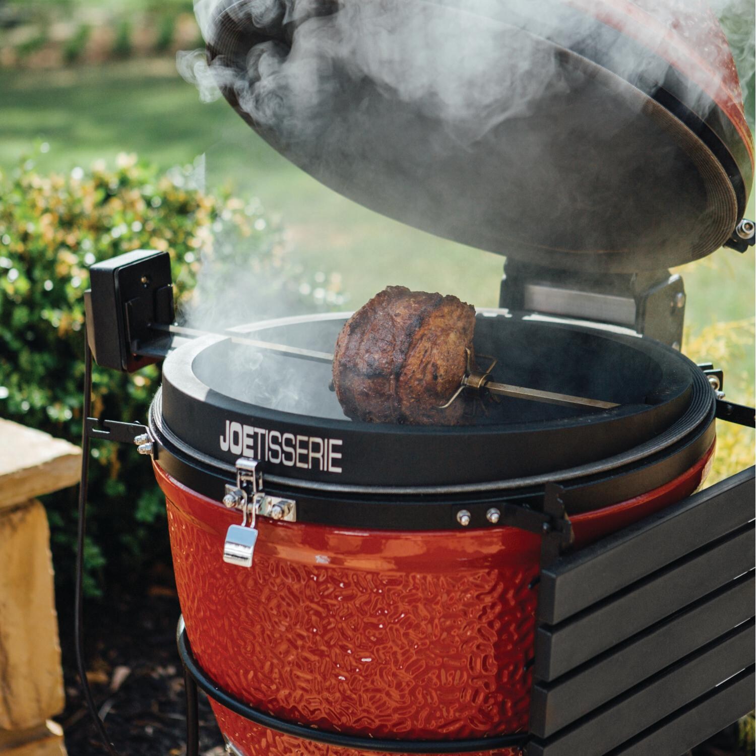Kamado Joe JoeTisserie Rotisserie System - In Use thumbnail