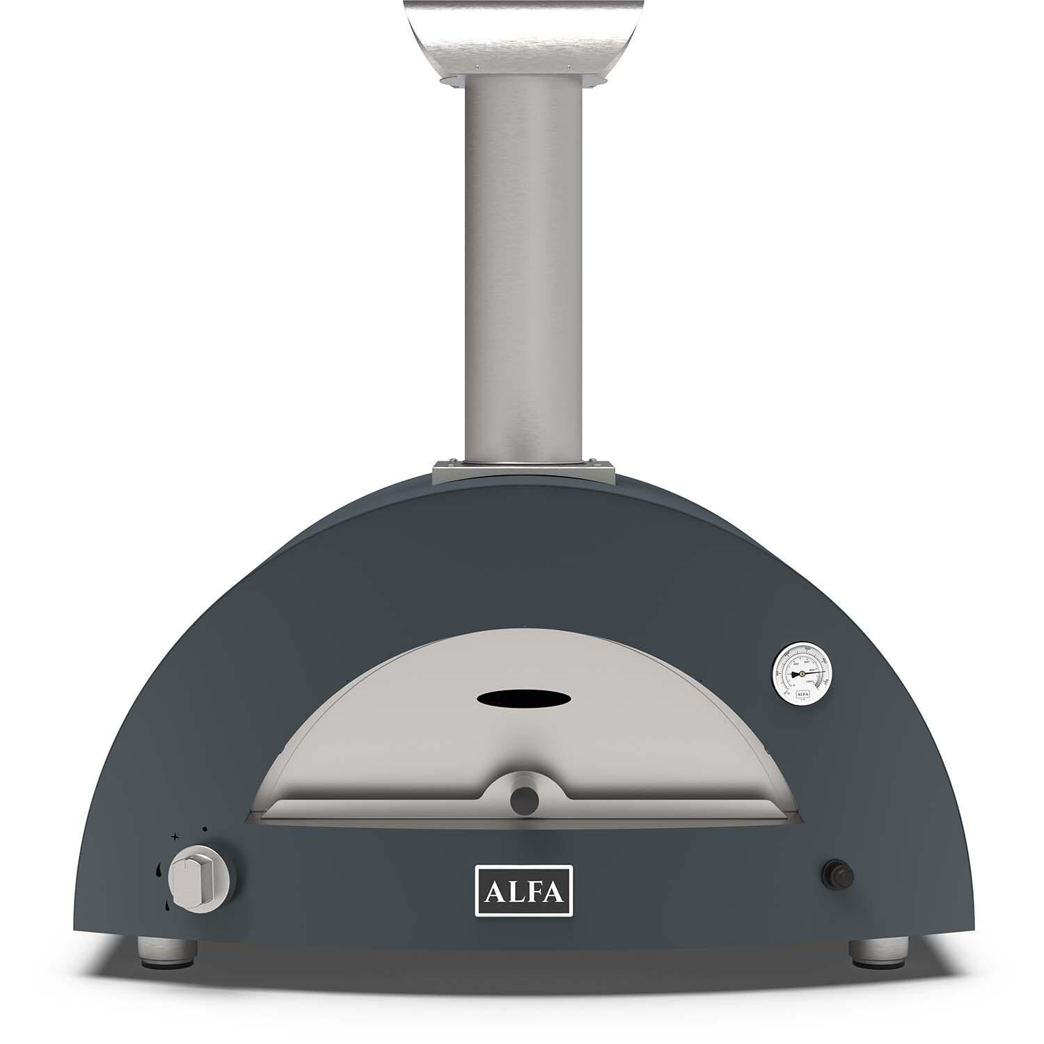 Alfa FXMD-2P-GGRIA-U Moderno 2 Pizze Propane Pizza Oven - Anthracite Grey - White Background thumbnail